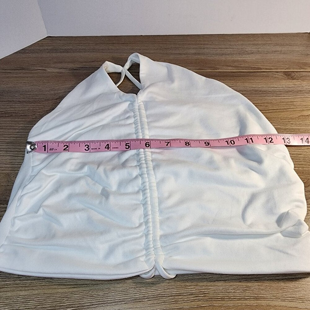 Le Lis Off-White Ruched Short Cropped Top Size M