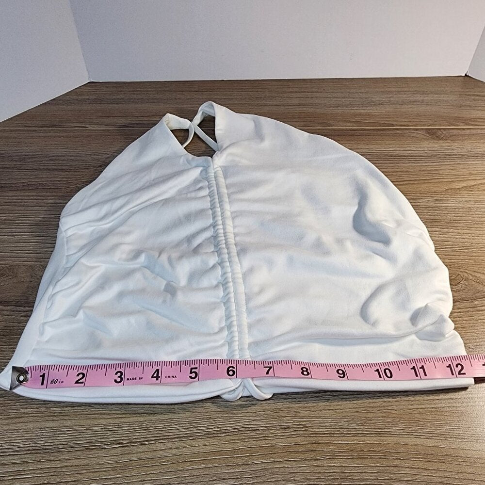 Le Lis Off-White Ruched Short Cropped Top Size M