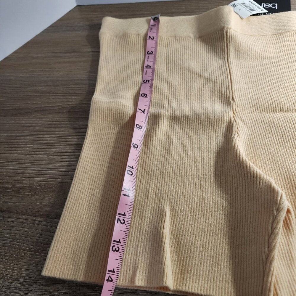 Bar III Ribbed Pull on Casual Shorts Light Peach Size M