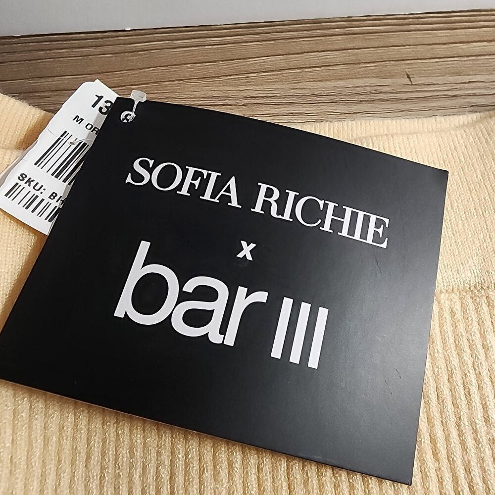 Bar III Ribbed Pull on Casual Shorts Light Peach Size M