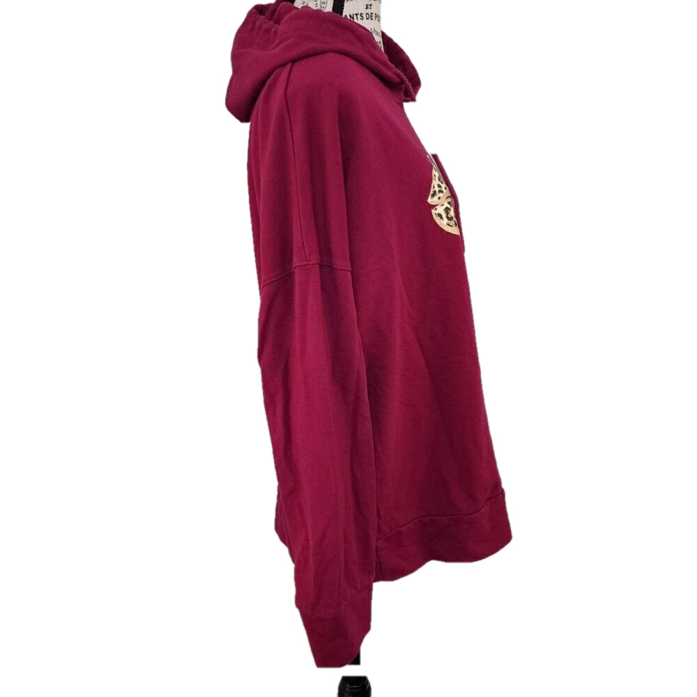 New York and Company Leopard Print Hoodie Size L