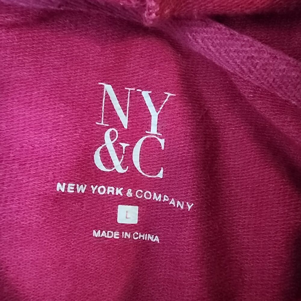 New York and Company Leopard Print Hoodie Size L