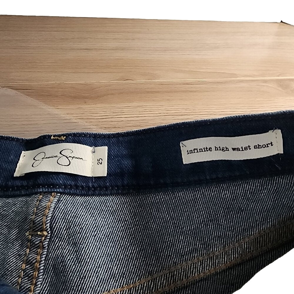 JS Infinite Distressed High Waist Rebel Denim Shorts Size 25