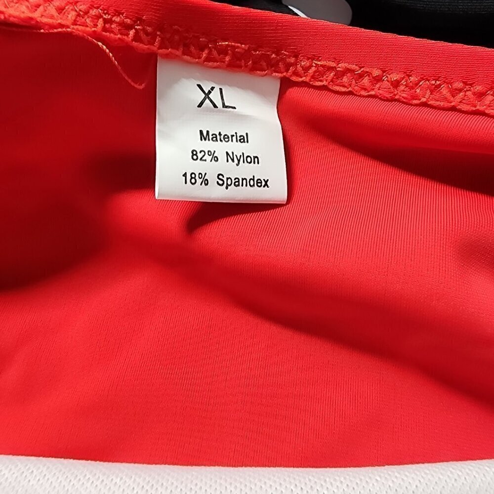 2 Piece Retro Black & White Polka Dot & Red Swimsuit Size: XL