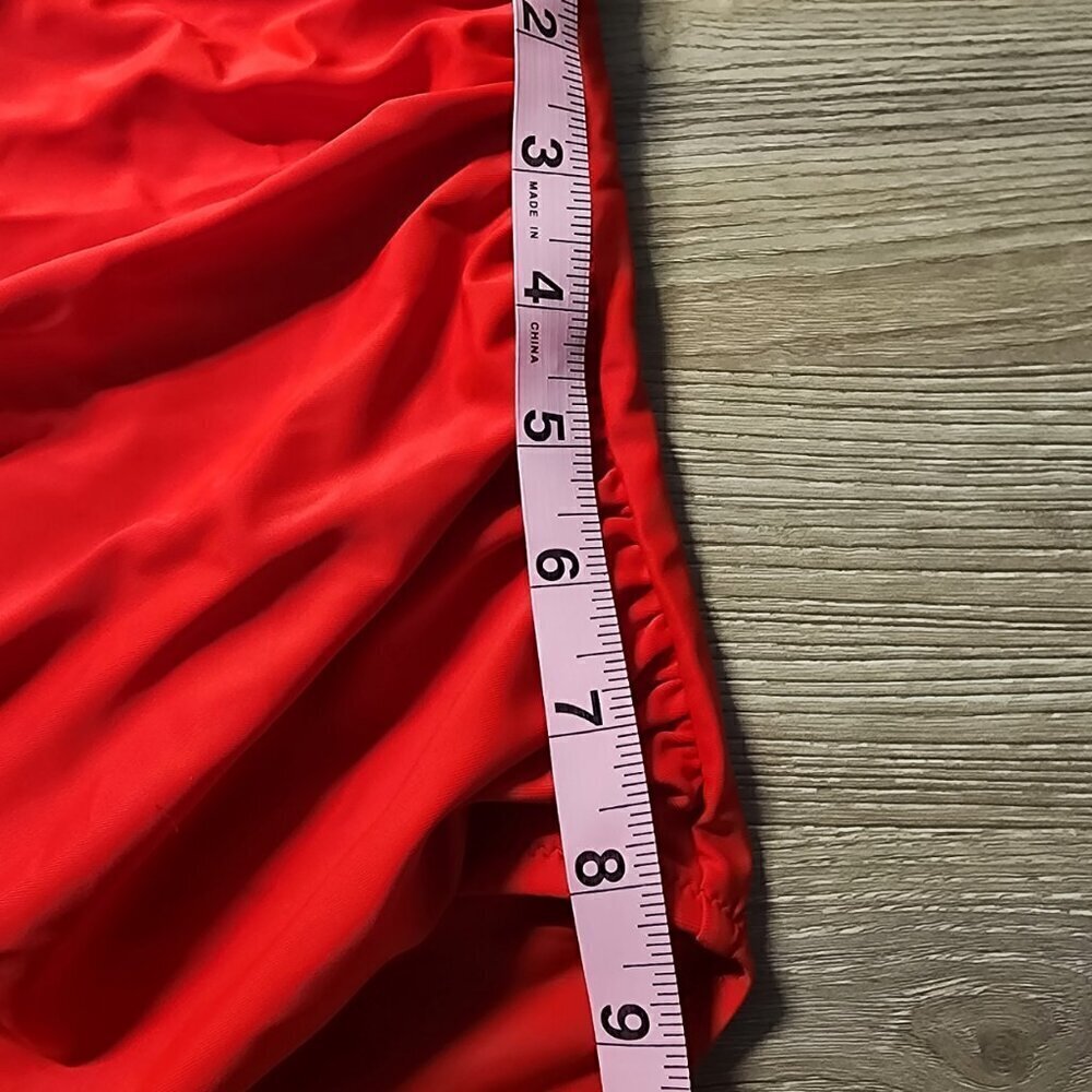 2 Piece Retro Black & White Polka Dot & Red Swimsuit Size: XL