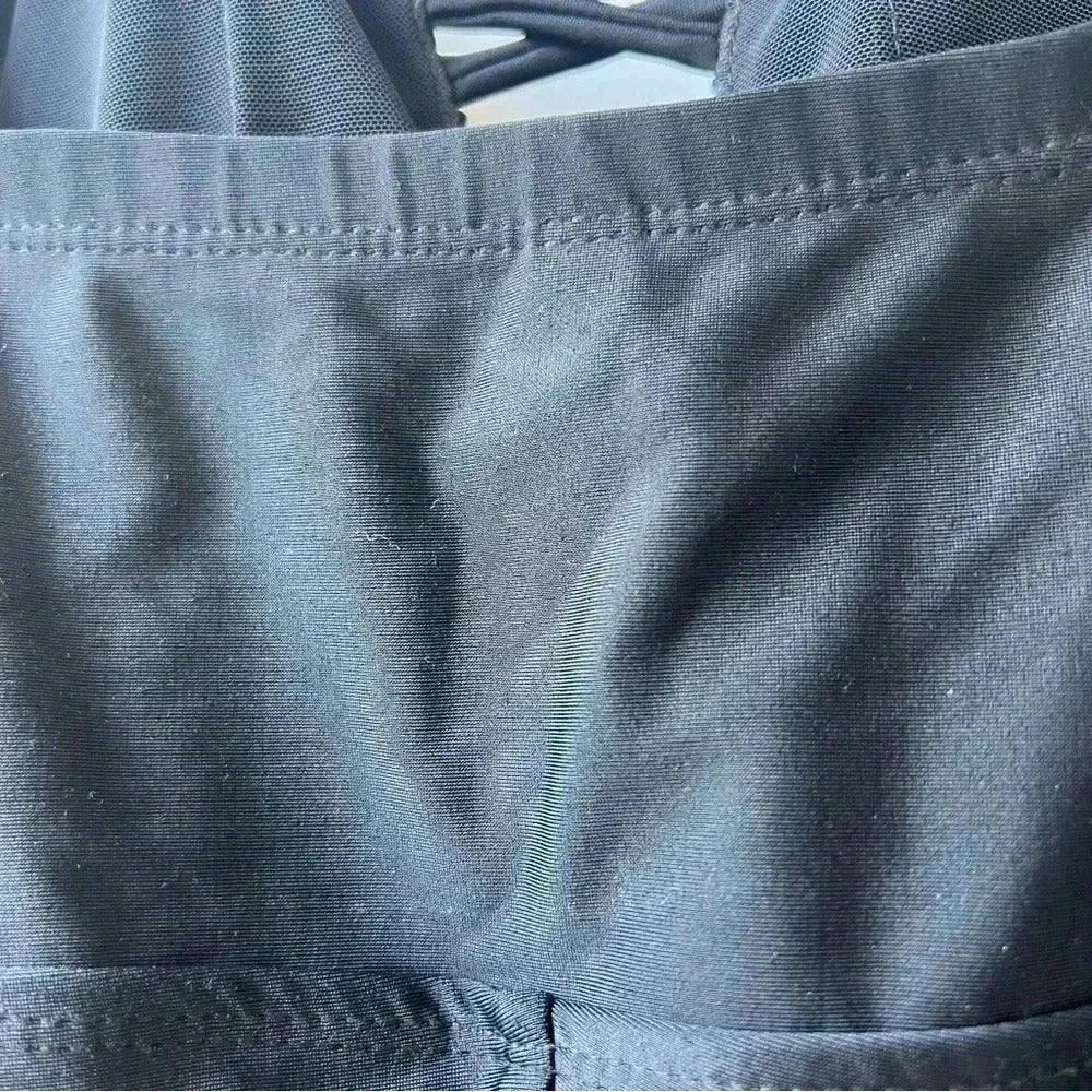 Torrid Slim Fix Wireless Lattice Front One Piece Swimsuit - Black - Size 3X