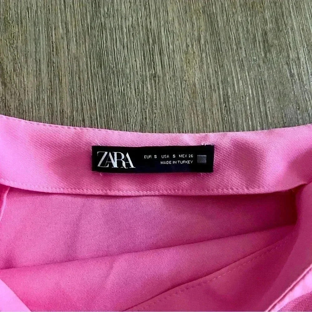 Zara Bow Trim Flare Skort - Barbie Pink - Size S