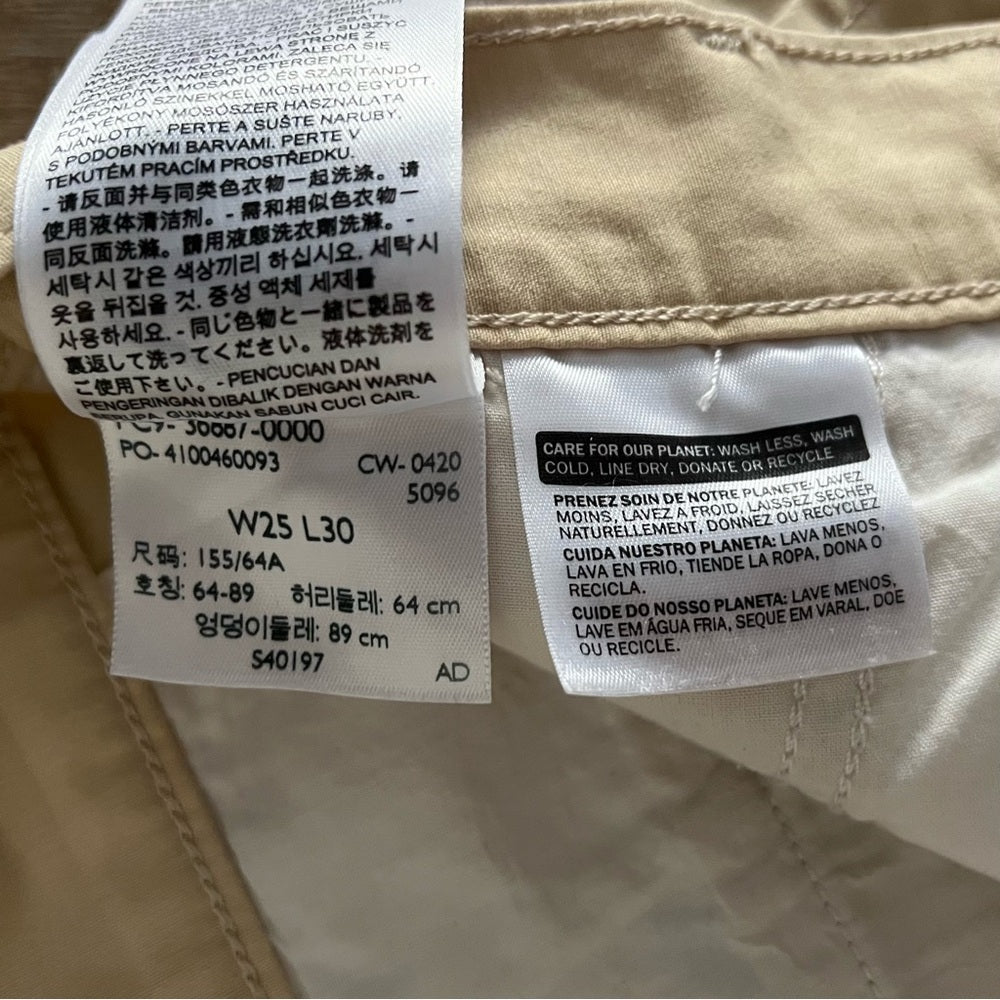 Levi’s Premium 100% Cotton High Loose Pleated Pants - Cream Beige - Size 25