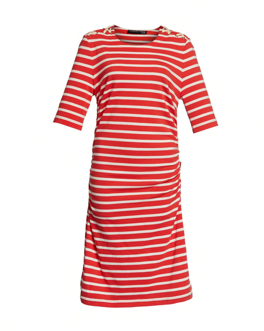 Veronica Beard Foley Ruched Stripe Dress