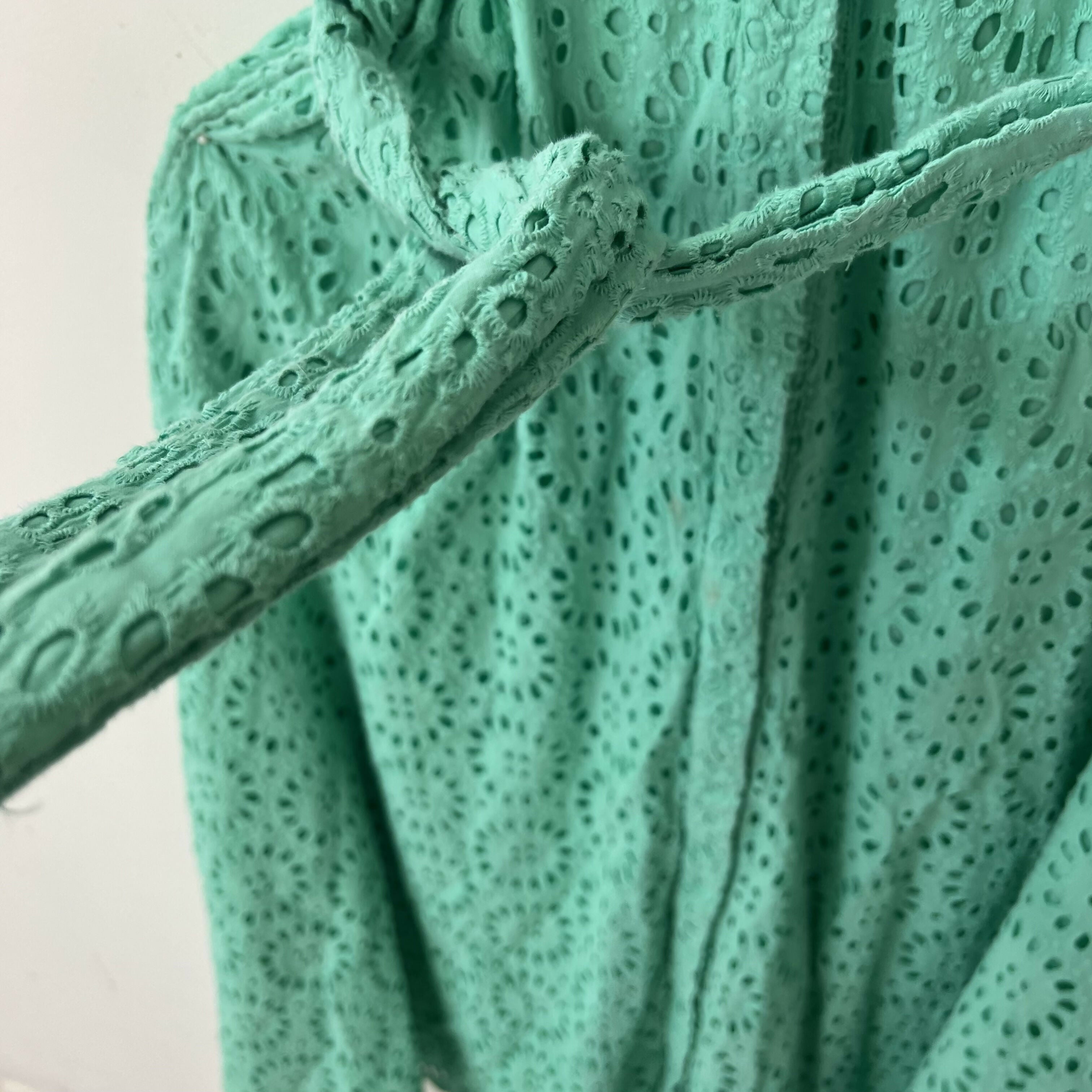 Lilly Pulitzer Chrisella Eyelet Midi Shirt Dress - Floral - Green/Gustavia Green Beach Paradise Eyelet - 10