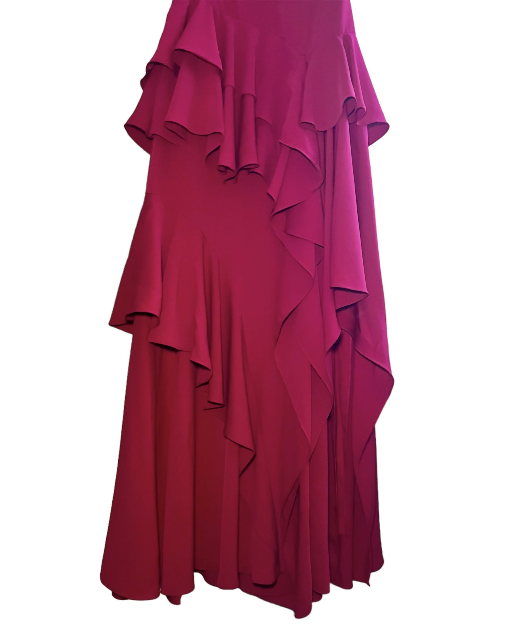 Halston Heritage Drop Waist Tiered Ruffle Gown - /Pink - 2