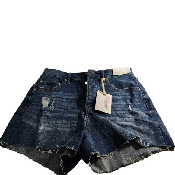 JS Infinite Distressed High Waist Rebel Denim Shorts Size 25