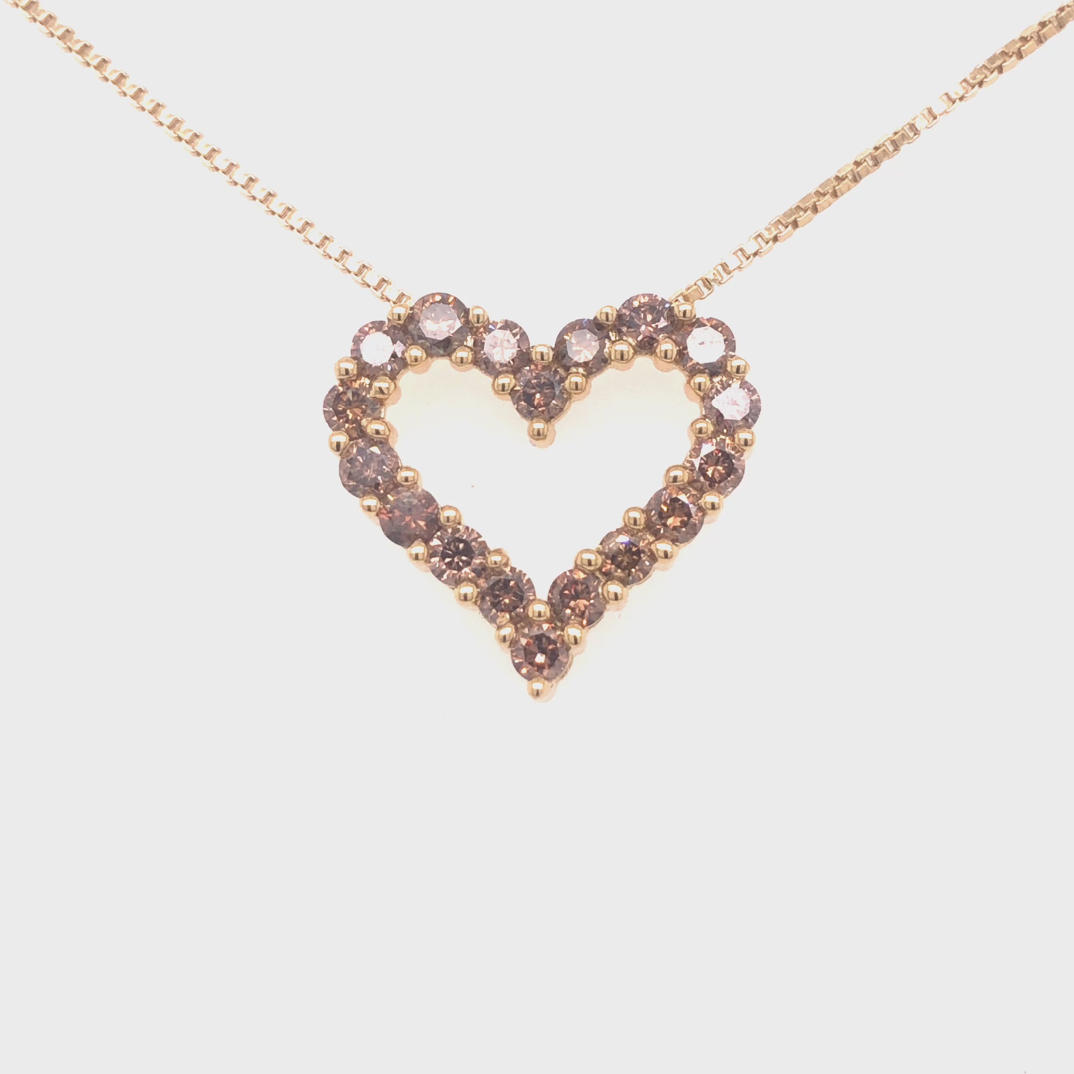 Haus of Brilliance 14K Yellow Gold Plated .925 Sterling Silver 1.0 Cttw Champagne Diamond Heart Pendant Necklace (K-L Color, I1-I2 Clarity) - 18"