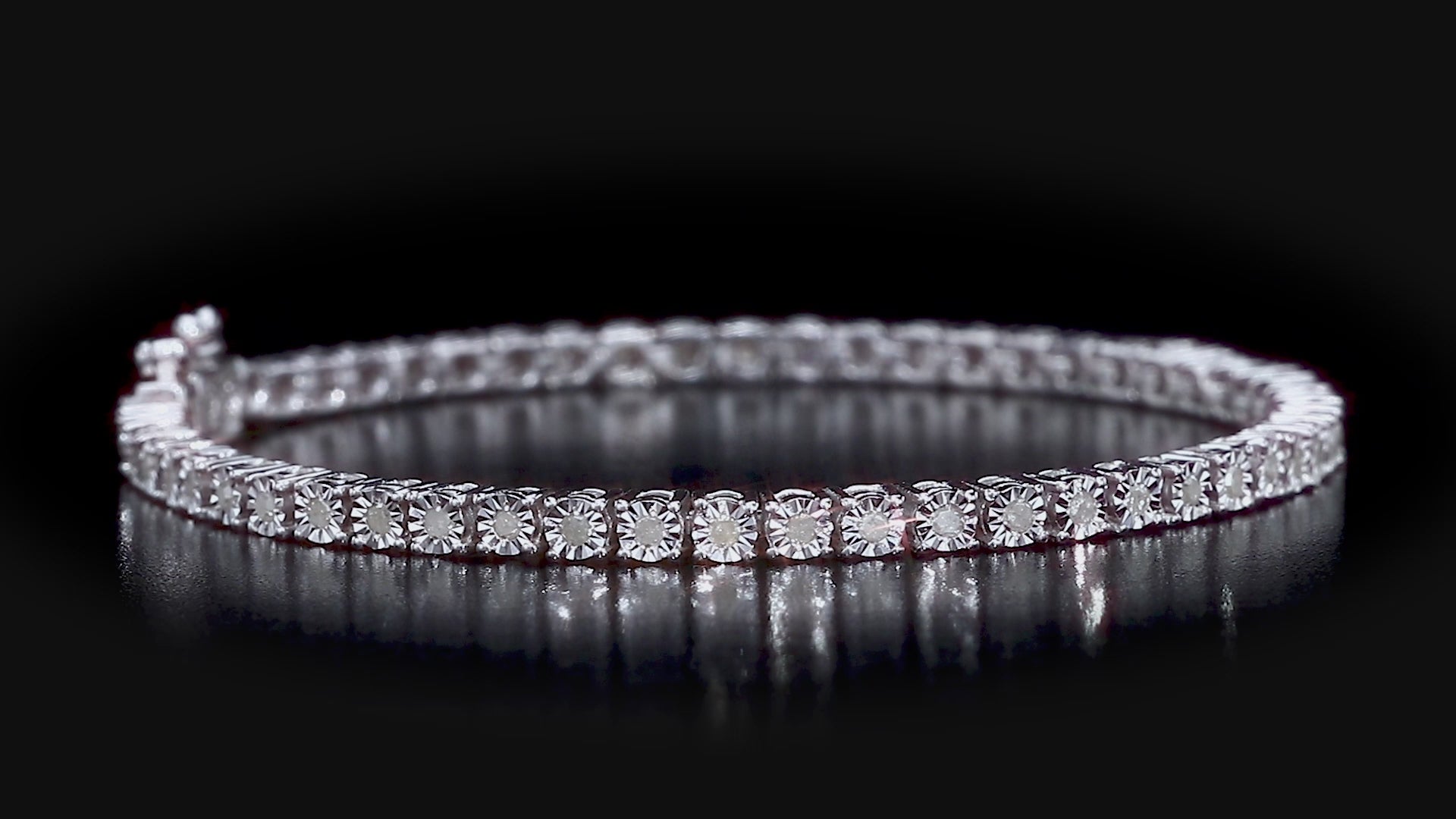 Haus of Brilliance .925 Sterling Silver 1.0 Cttw Miracle-Set Diamond Round Faceted Bezel Tennis Bracelet (I-J Color, I3 Clarity) - 7"