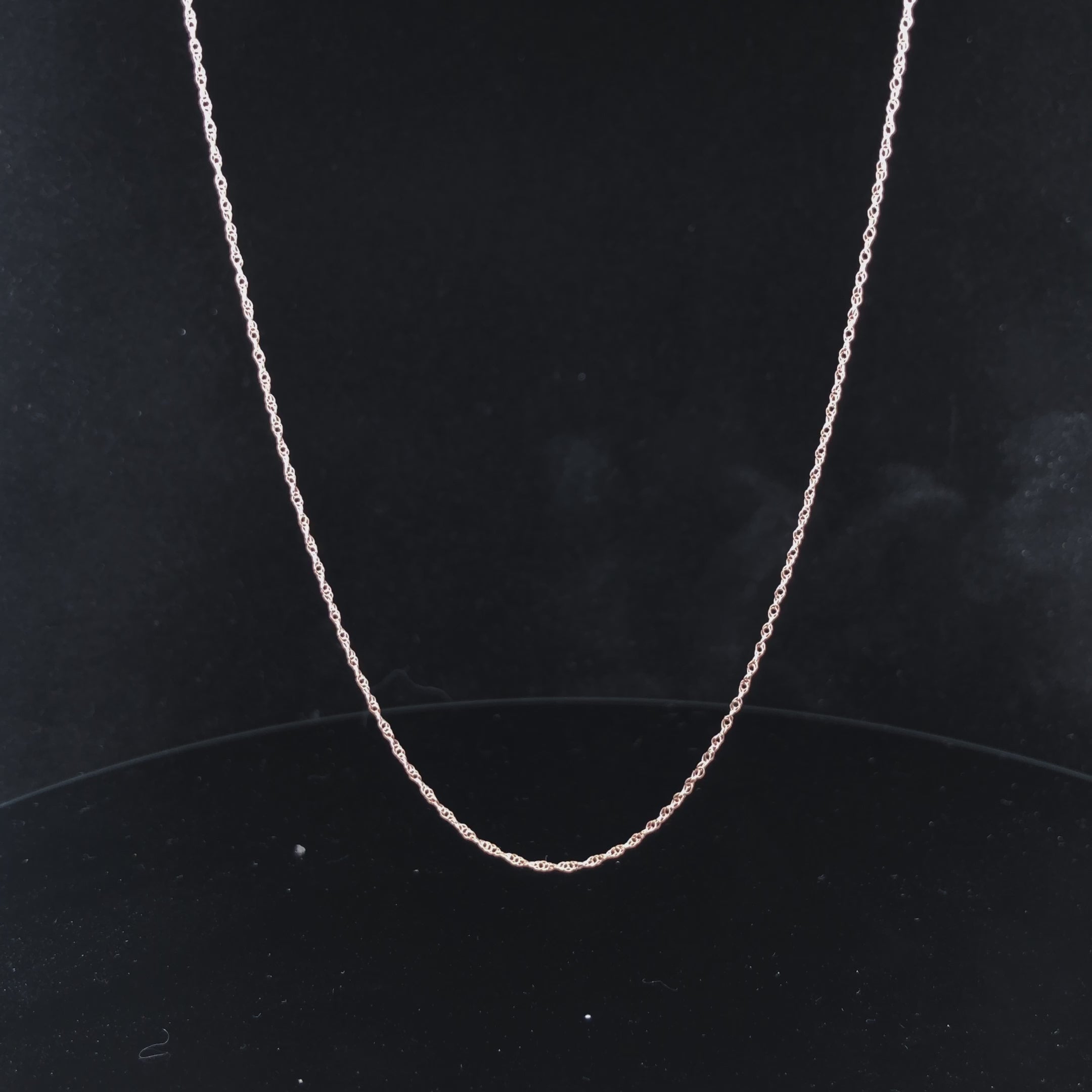 Haus of Brilliance Solid 10K Rose Gold 0.5mm Rope Chain Necklace. Unisex Chain - Size 20" Inches
