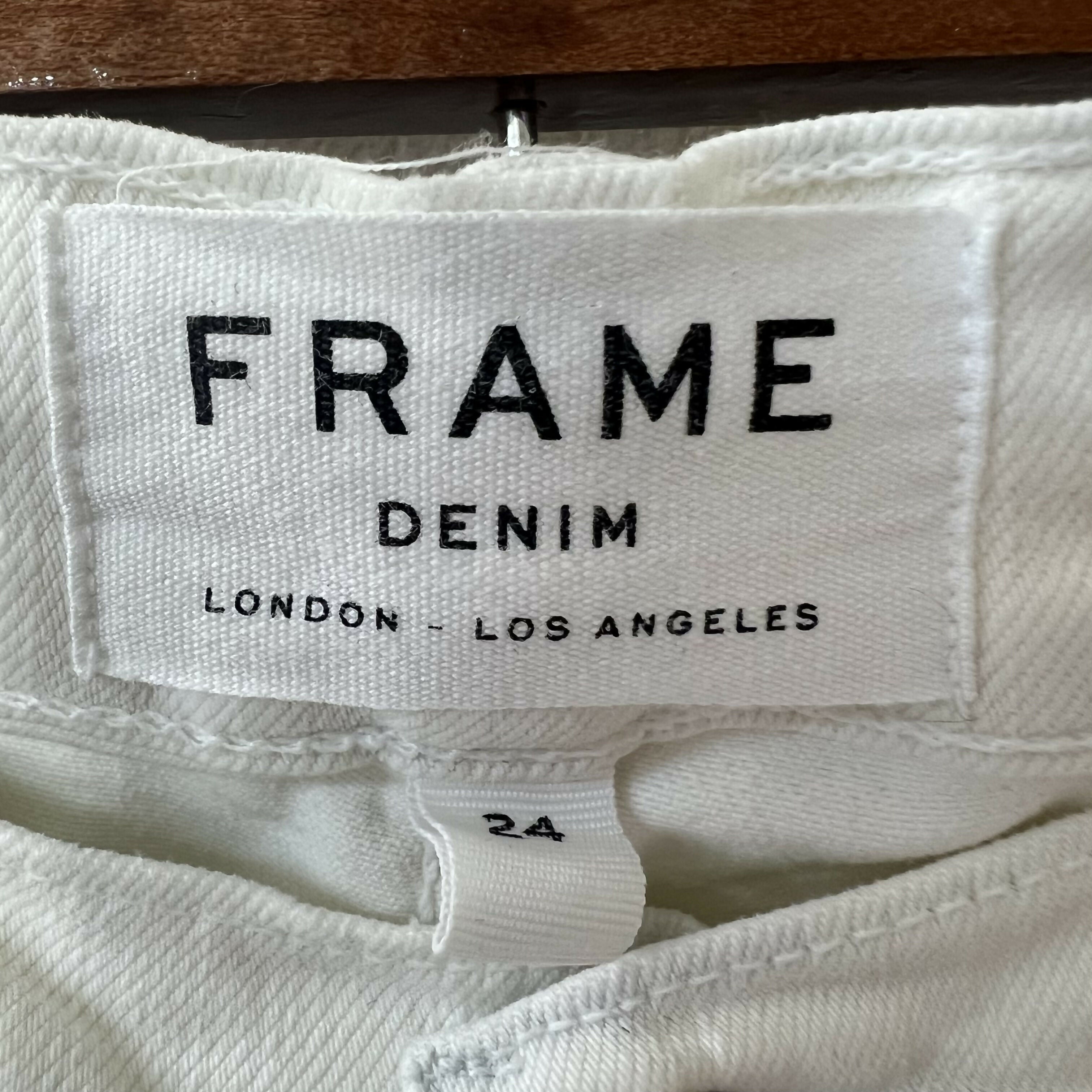 Frame La High Skinny Leg Jeans Dip Dye Blue White Sz 24 Waist