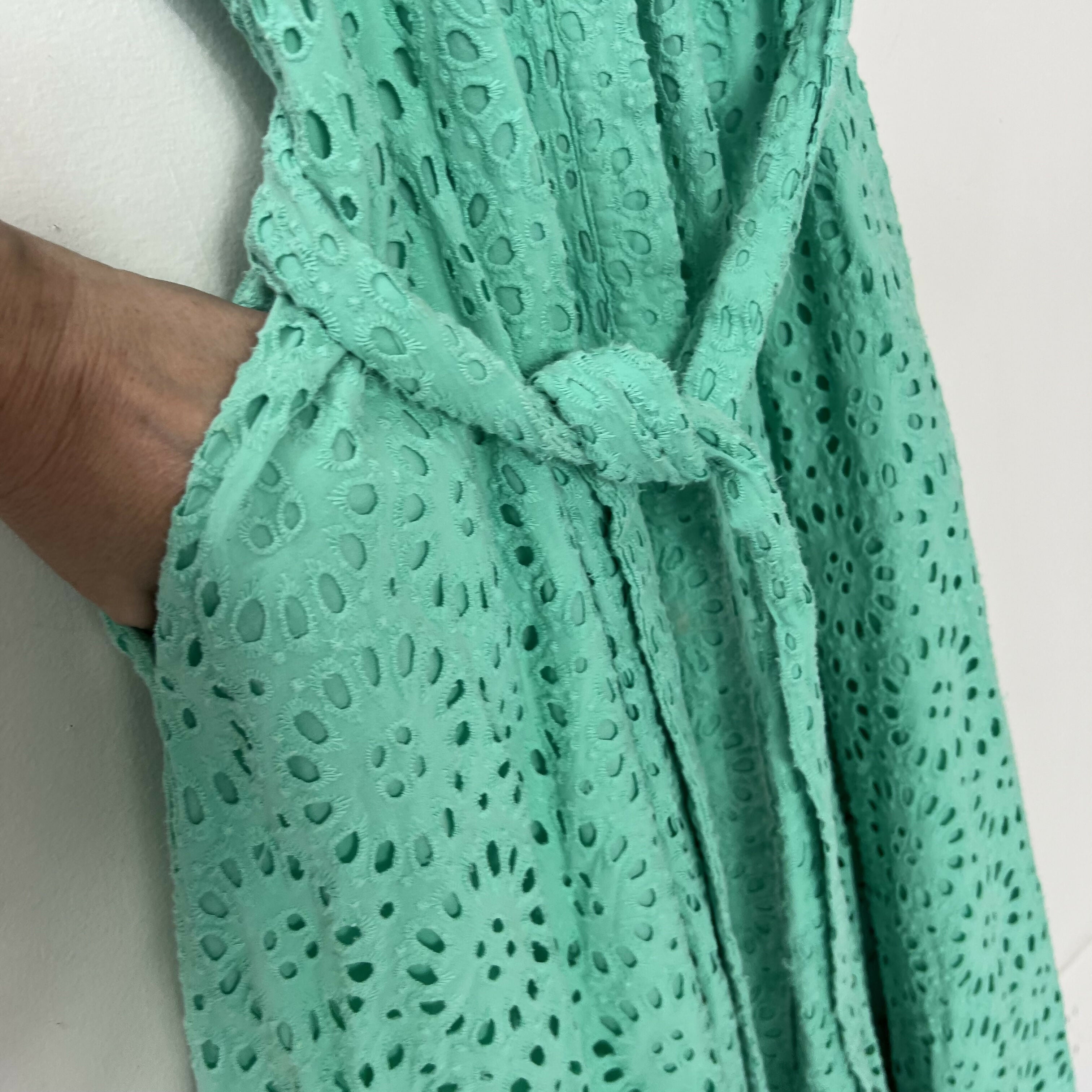 Lilly Pulitzer Chrisella Eyelet Midi Shirt Dress - Floral - Green/Gustavia Green Beach Paradise Eyelet - 10