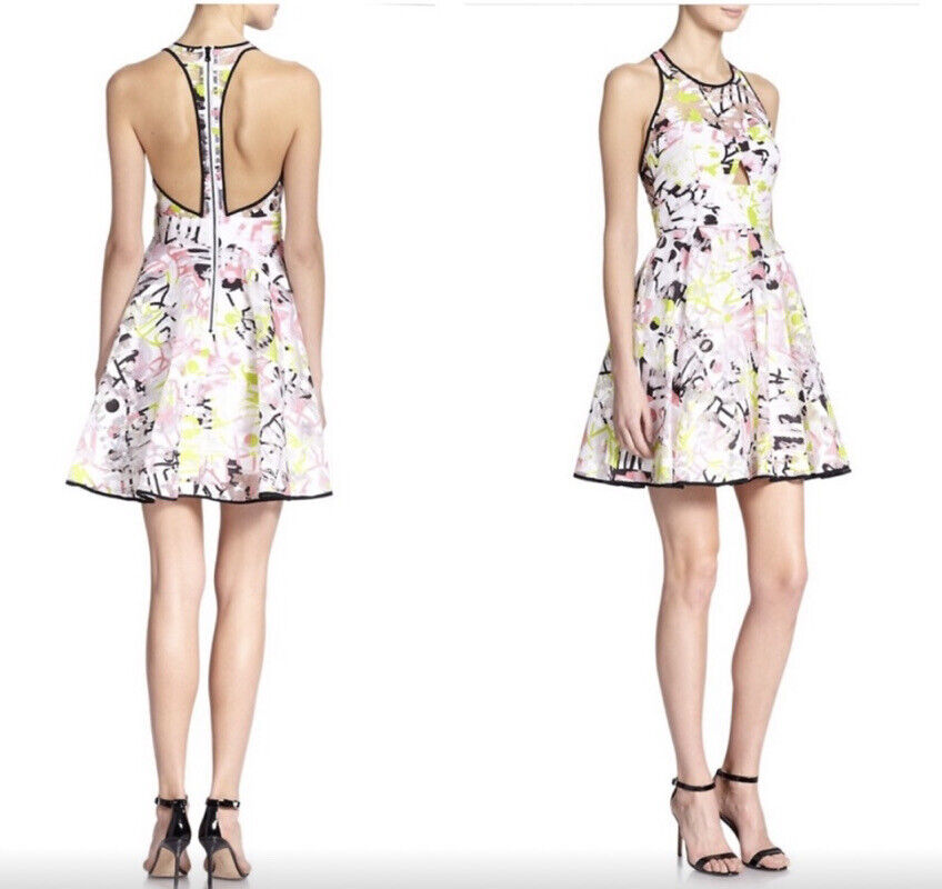 Milly Sleeveless Cut-Out Back Floral Dress - Floral - White Multi/Multi