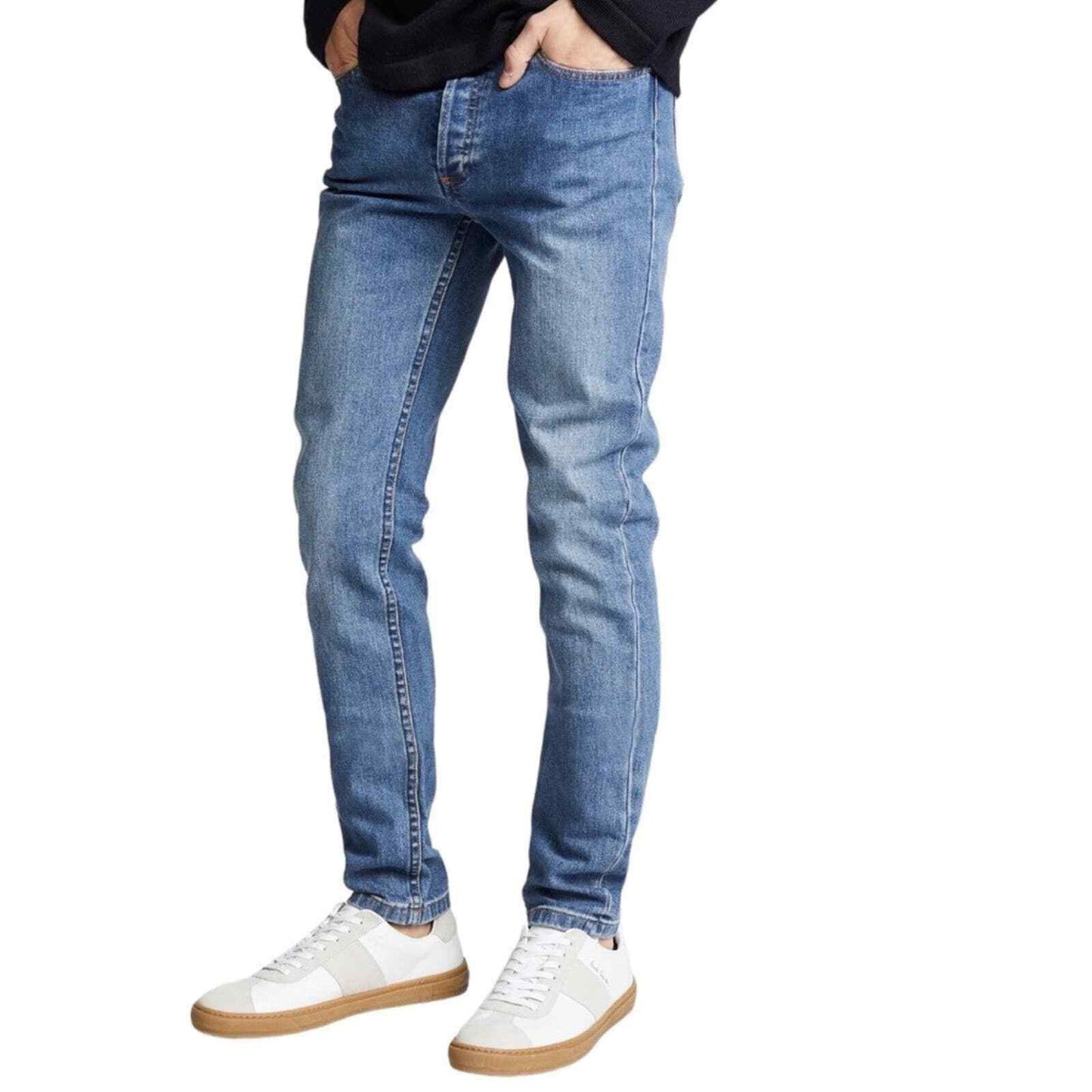 Petit Standard Droit Etroit Washed Indigo Jeans Unisex