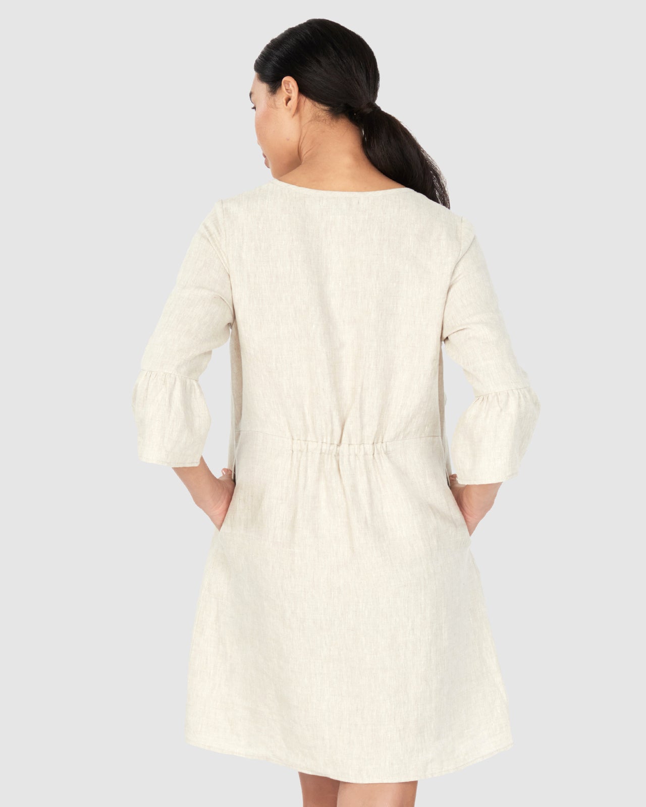 Soon Maternity Rubi Linen Nursing Dress - /Beige