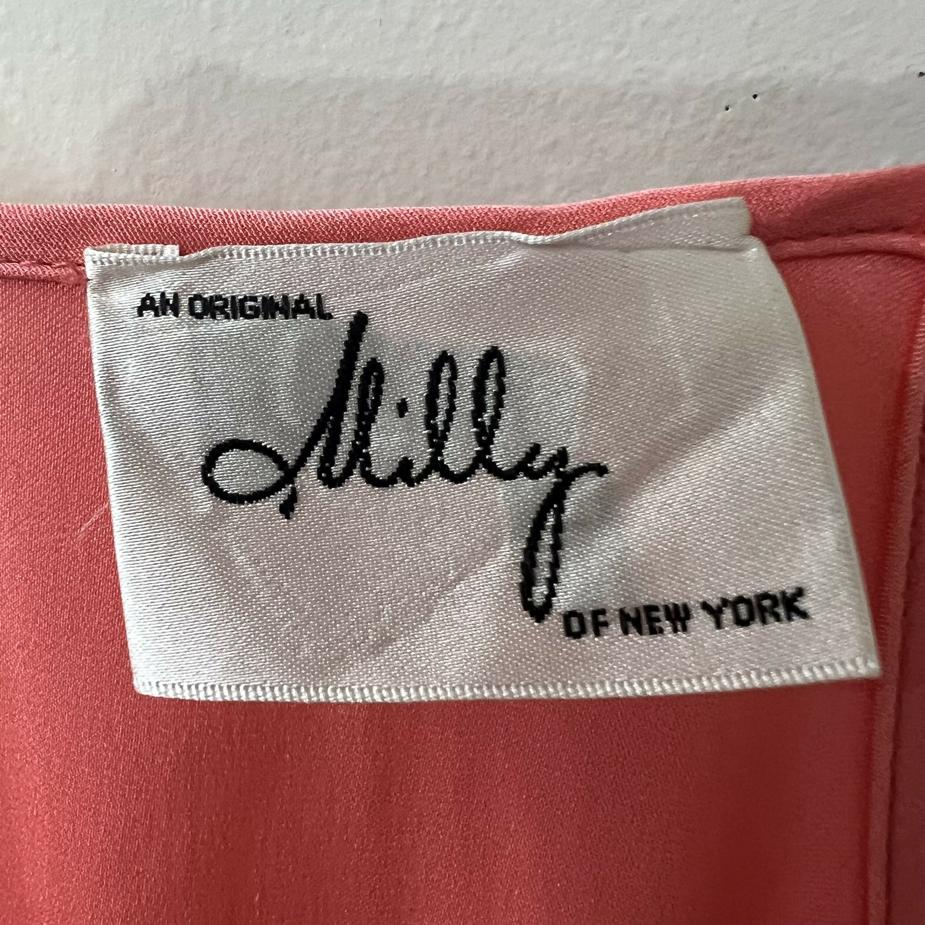 Milly Romper Spaghetti Strap Elastic Cinched Waist Sz 4 Pink