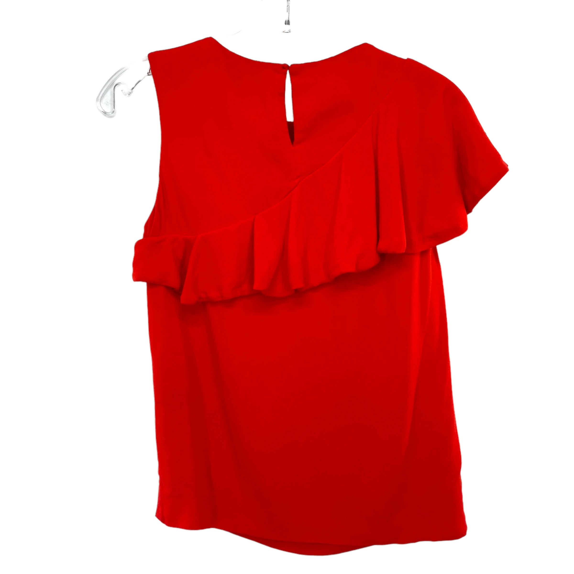 Maje Ruffled Front Lorena Top - Red - S