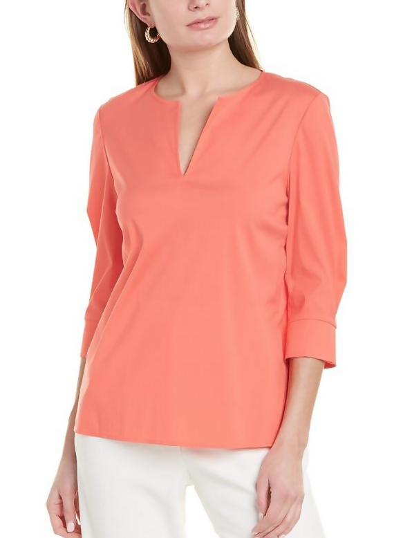 Lafayette 148 New York 3/4 Sleeve Whalen Blouse - /Pink - M