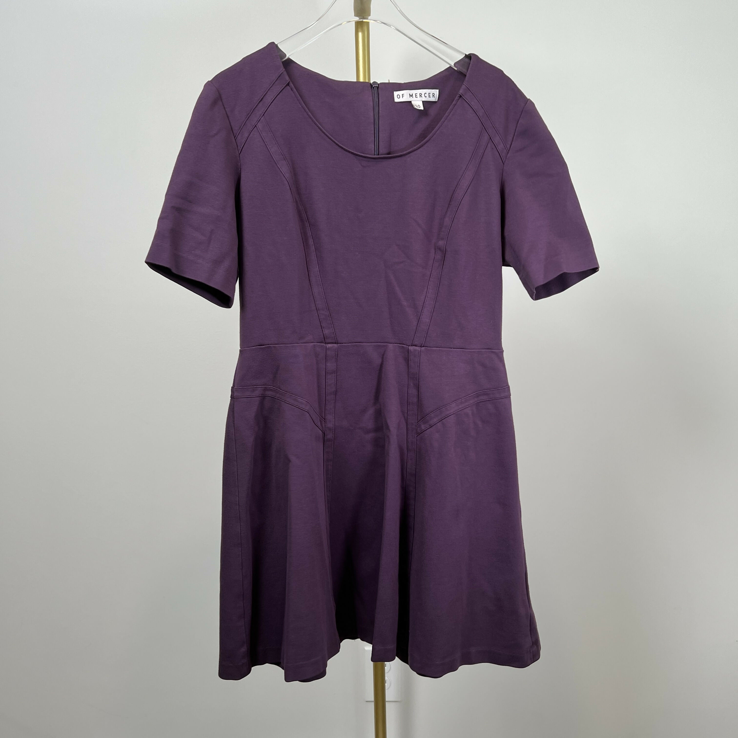 Of Mercer Short Sleeve Fit & Flare Sullivan Dress - Purple/Size 10