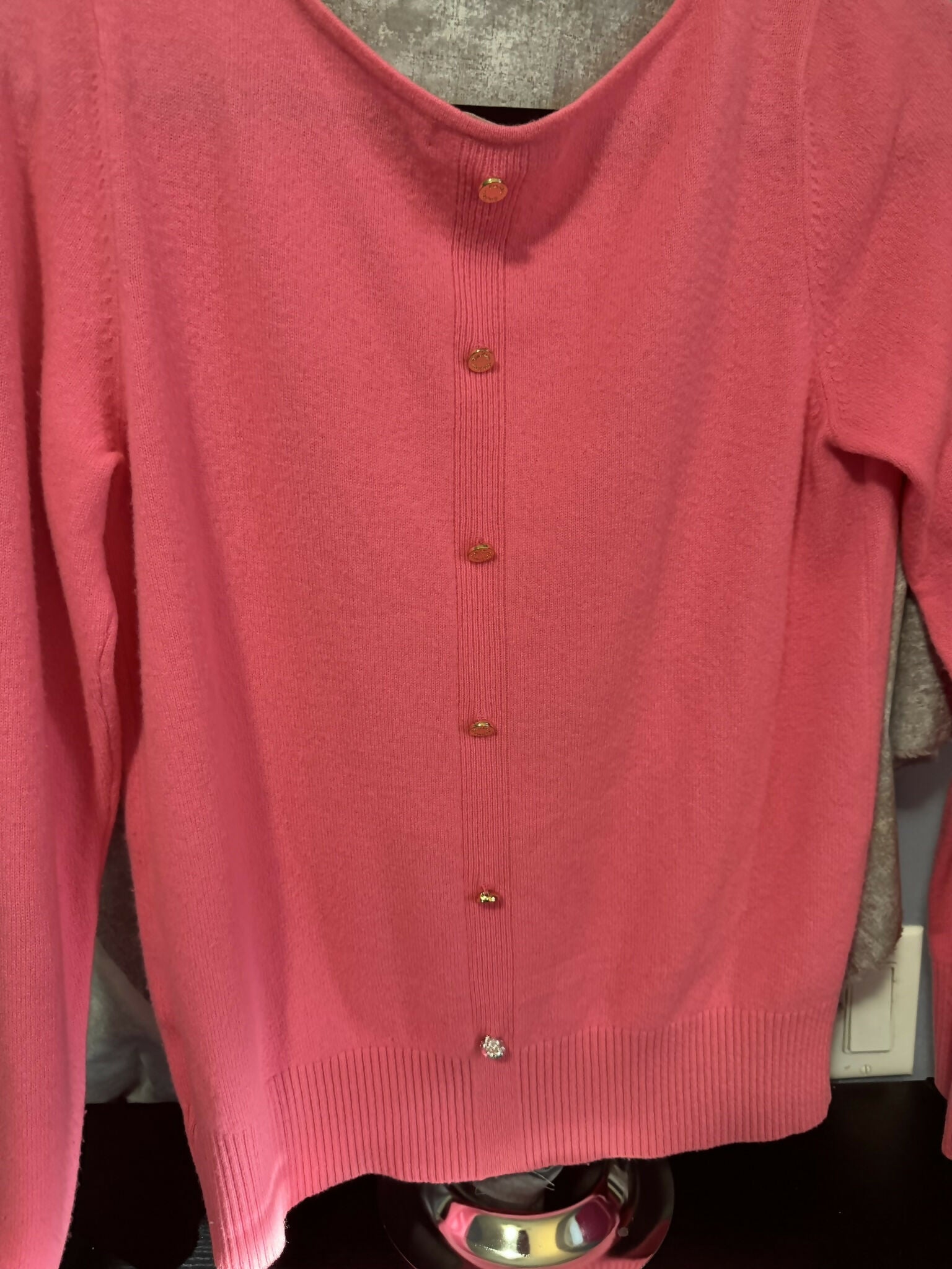 Lilly Pulitzer Back Button Fairley Cashmere Sweater - /Pink - M