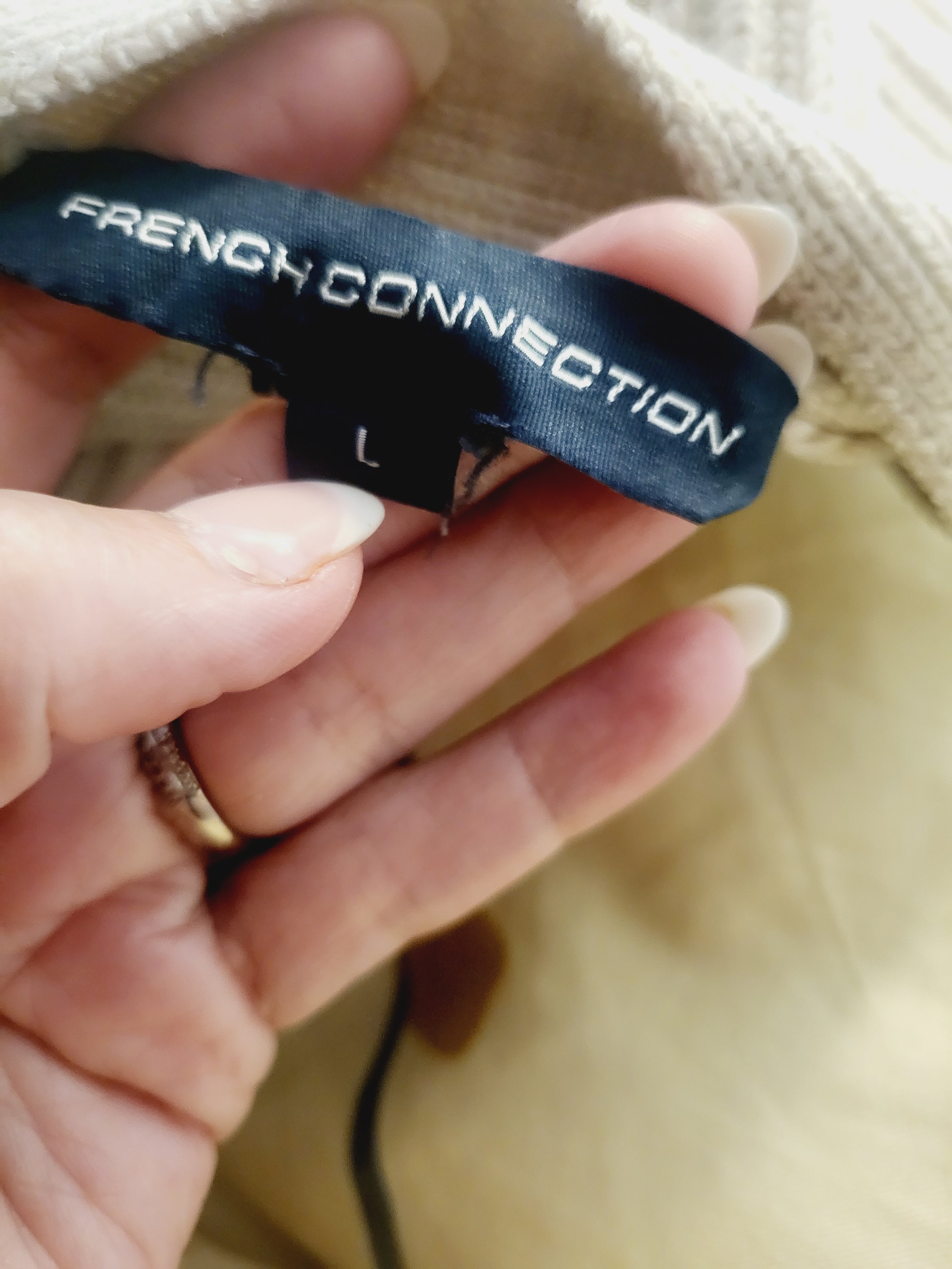 French Connection Tomasa Knit Wool Blend Button-Down Cardigan - /Beige - L