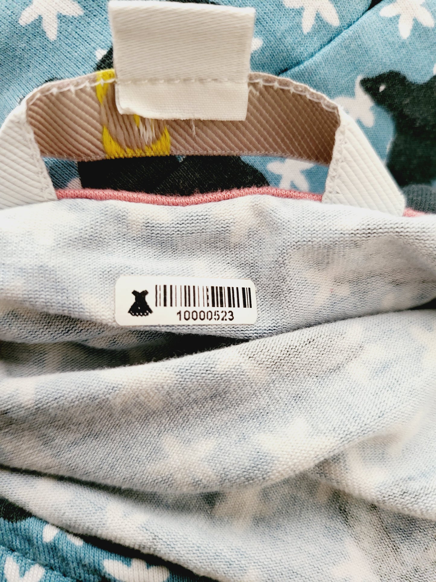 Boden 3/4 Sleeve Bird and Star Printed Dress - Abstract - Blue Multi - 16