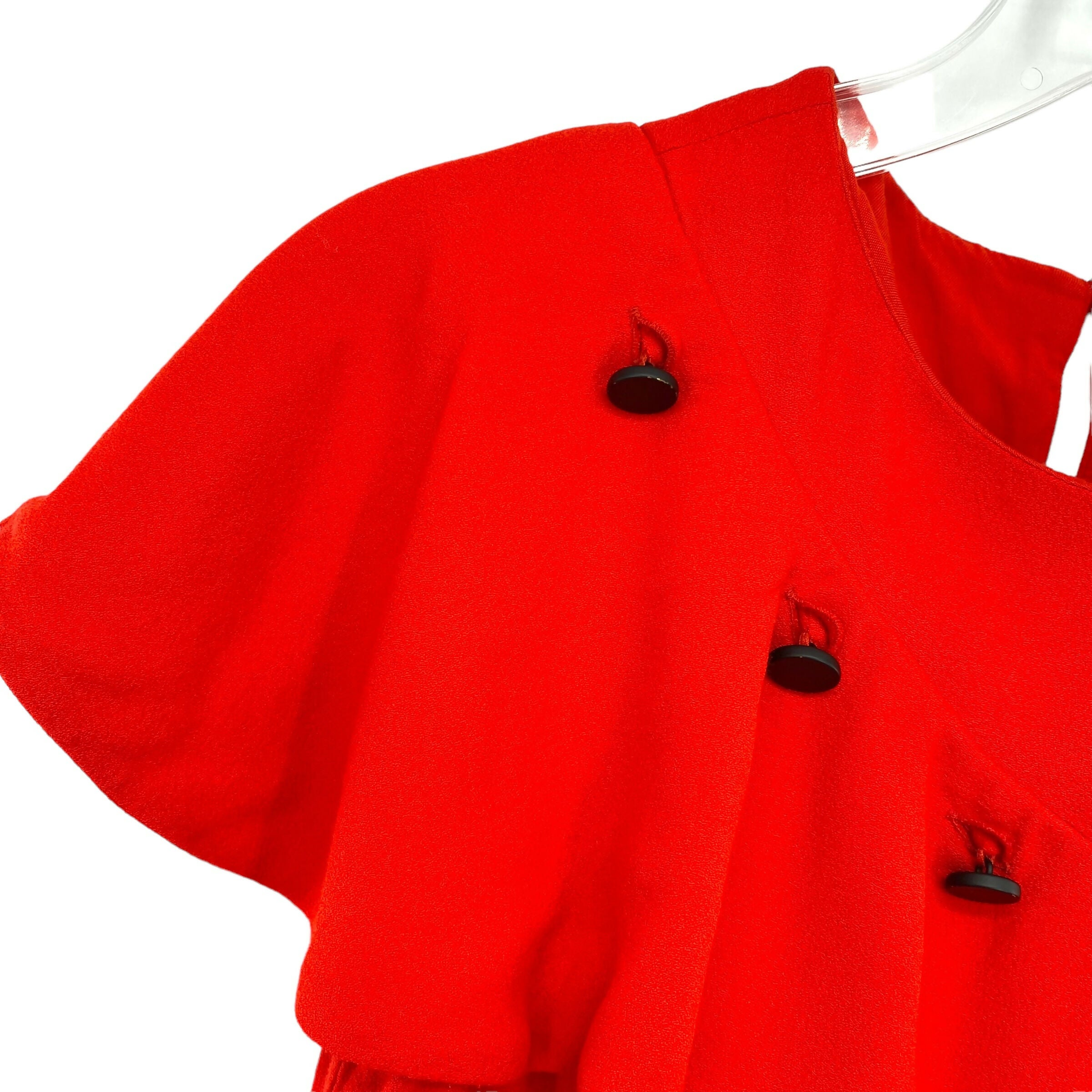 Maje Ruffled Front Lorena Top - Red - S