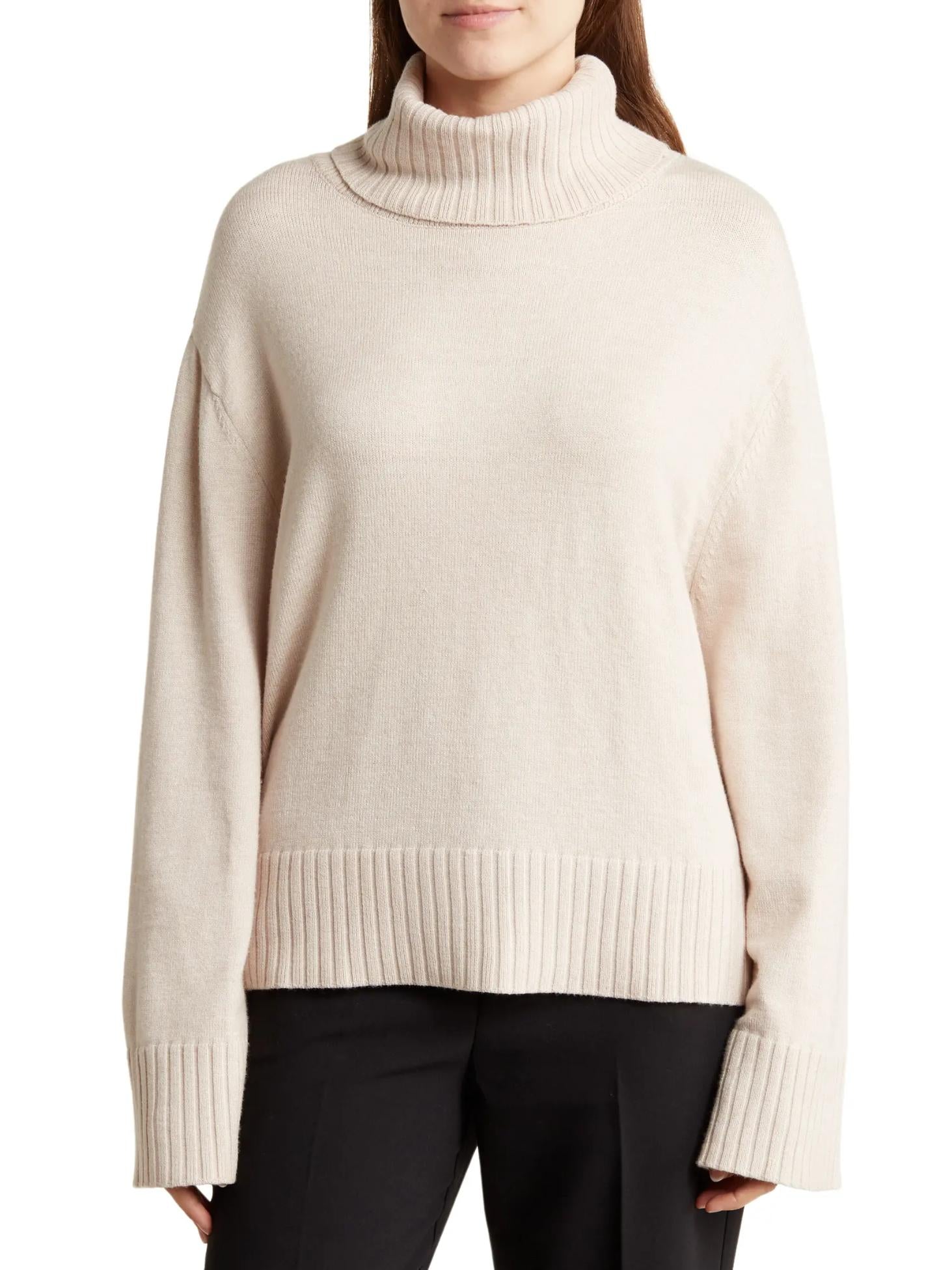 Laundry by Shelli Segal Wide Sleeve Cozy Turtleneck Sweater - /Beige - XS