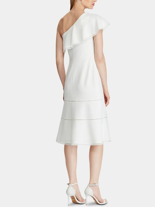 Lauren Ralph Lauren Janicia Crepe Sheath Dress - /Off White - 10