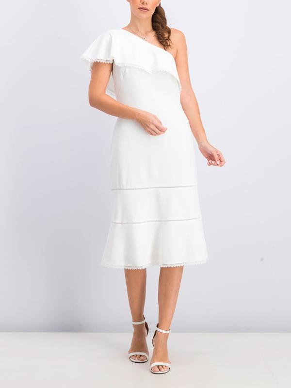 Lauren Ralph Lauren Janicia Crepe Sheath Dress - /Off White - 10