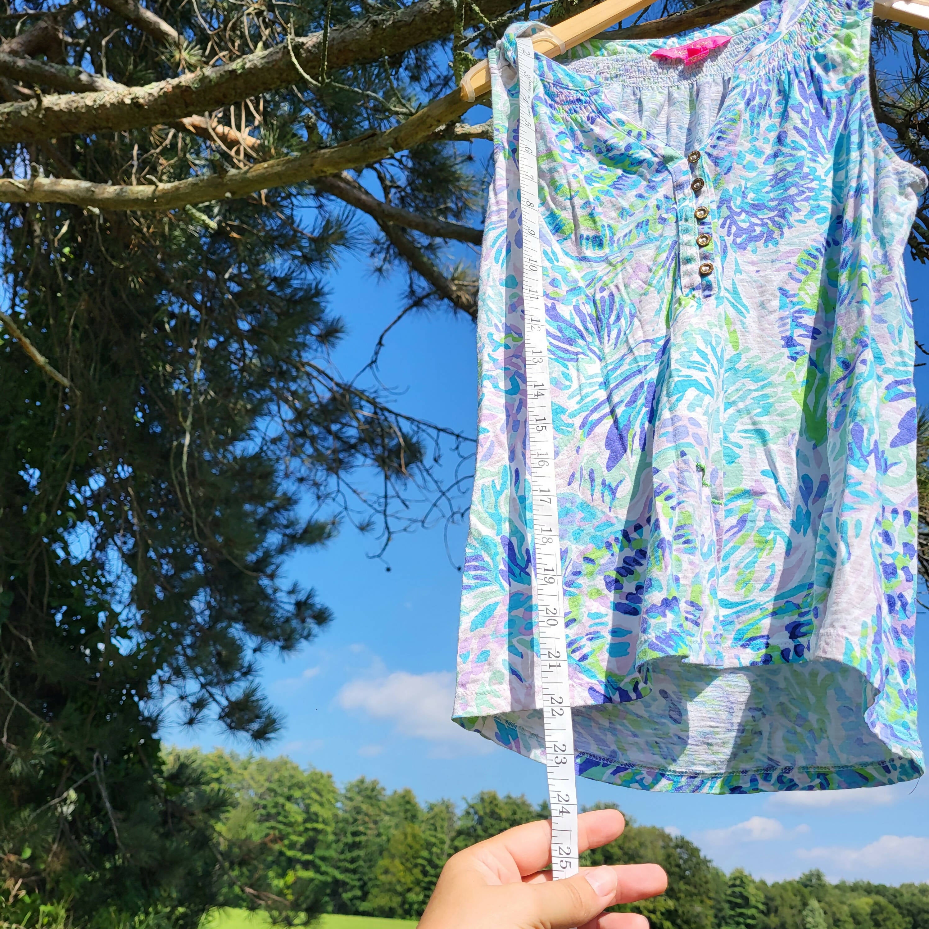 Lilly Pulitzer Essie Tank- Top - Shell - Blue Multi/Multi Shell - S