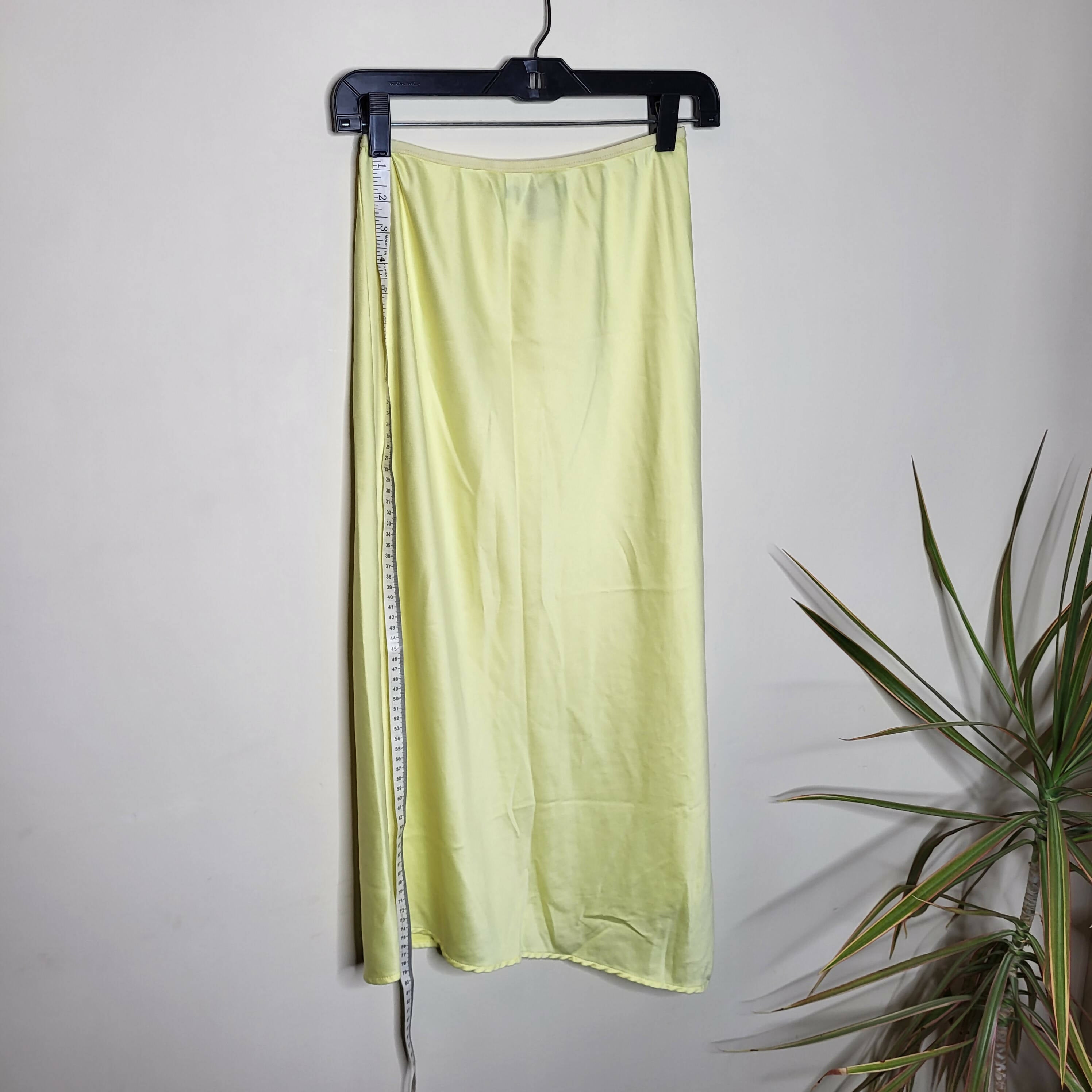 French Connection Asymmetrical Drape Midi Skirt - /Yellow