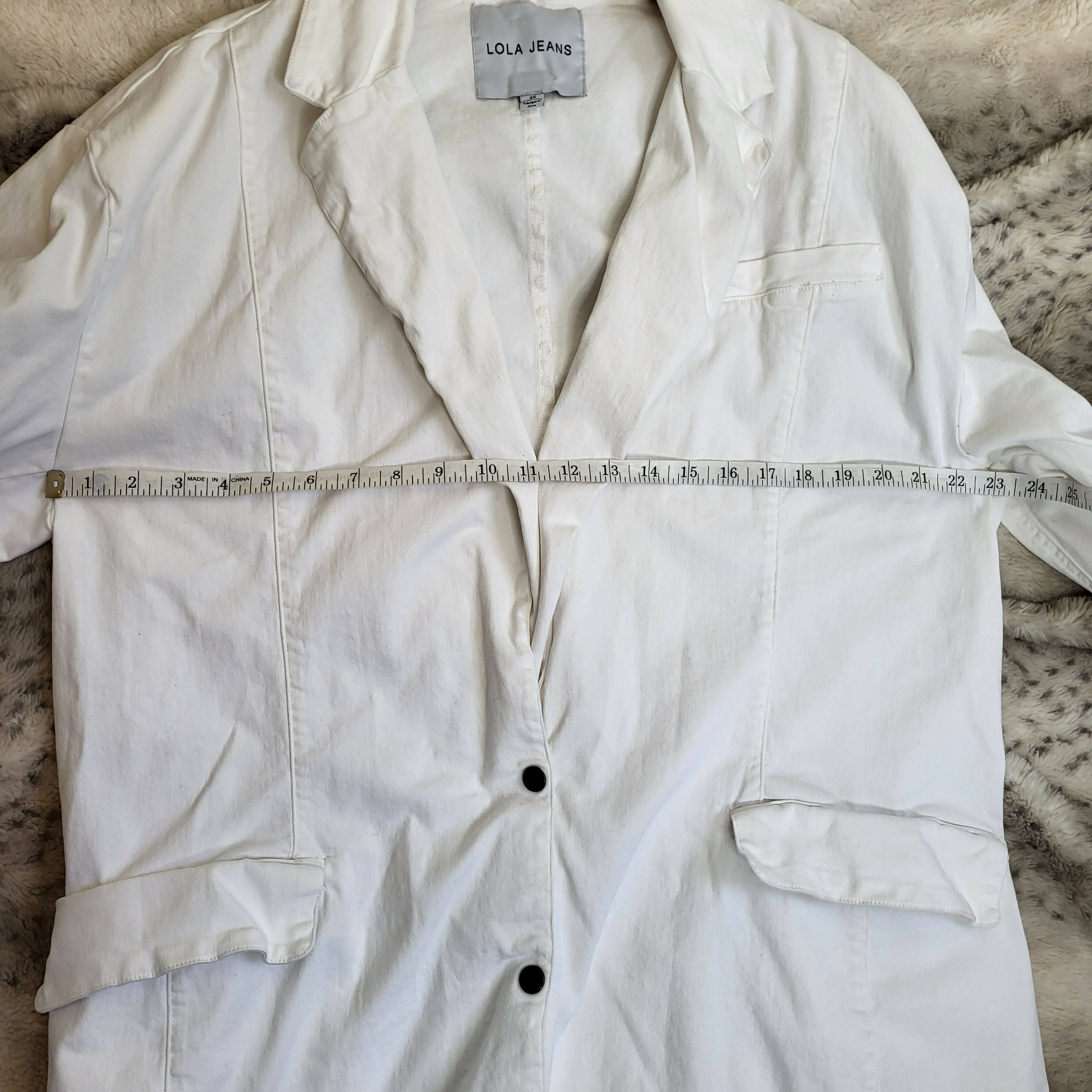 Lola Jeans Monaco Oversized Denim Blazer - /White