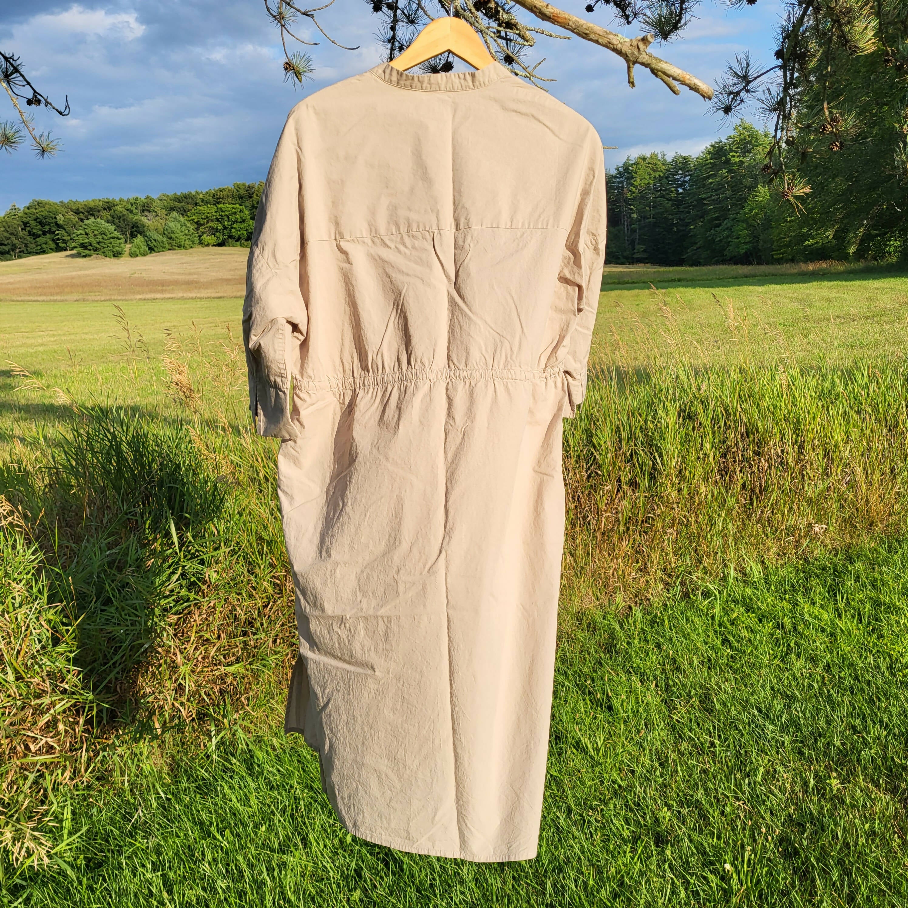 French Connection Adoni Drawstring Waist Shirtdress - /Beige - S