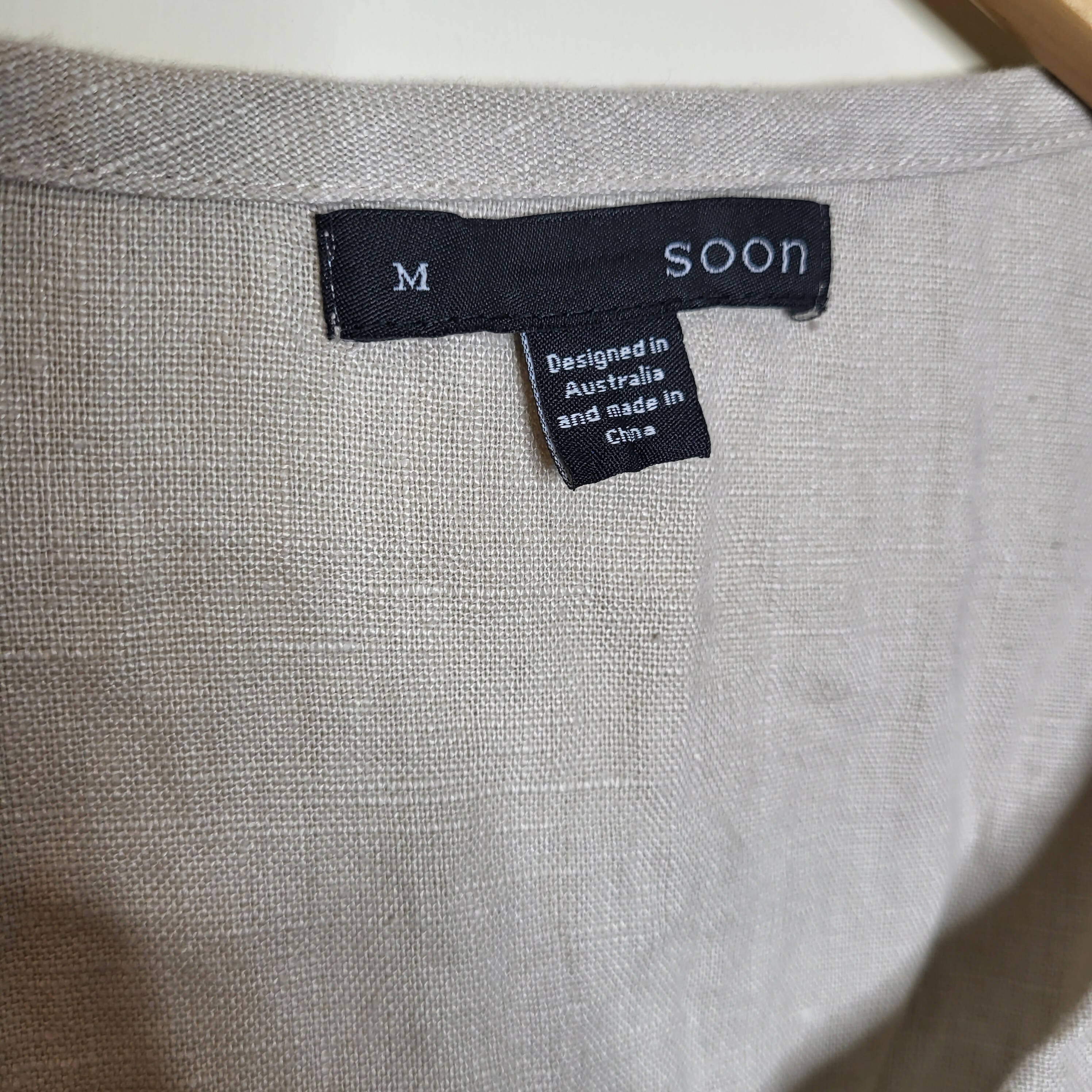 Soon Maternity Rubi Linen Nursing Dress - /Beige