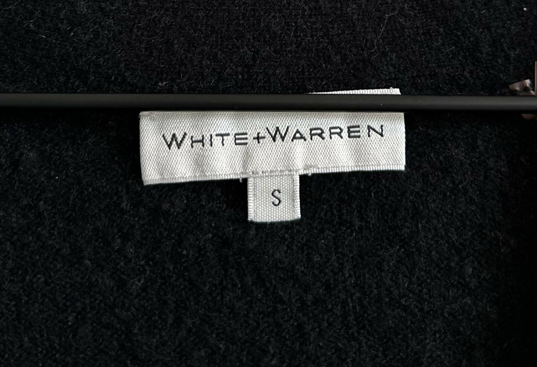 White + Warren Cashmere Button Cuff Wrap - Black