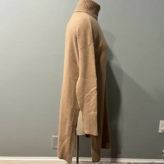 Naadam Cashmere Turtleneck Side Slits Midi Dress