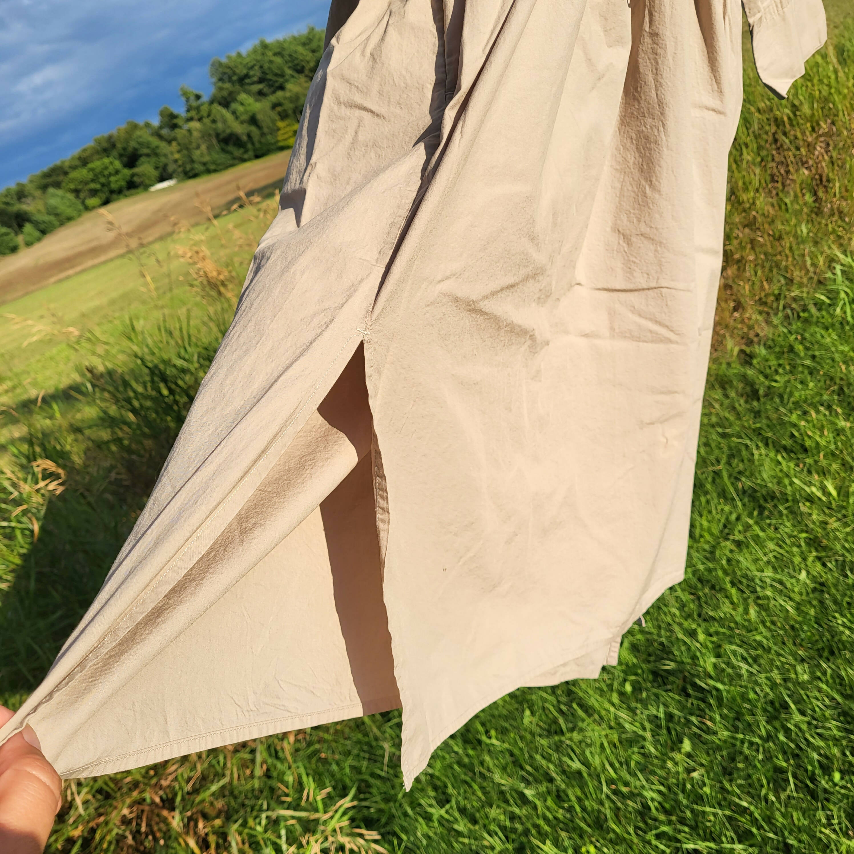 French Connection Adoni Drawstring Waist Shirtdress - /Beige - S