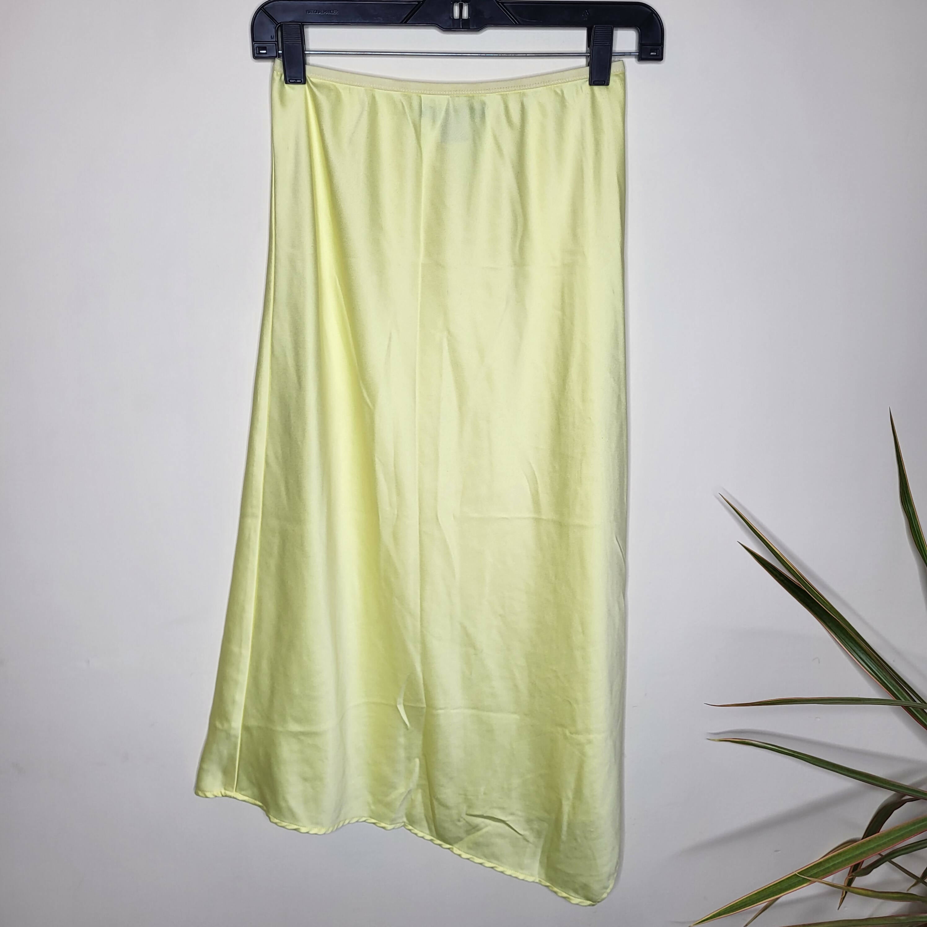 French Connection Asymmetrical Drape Midi Skirt - /Yellow