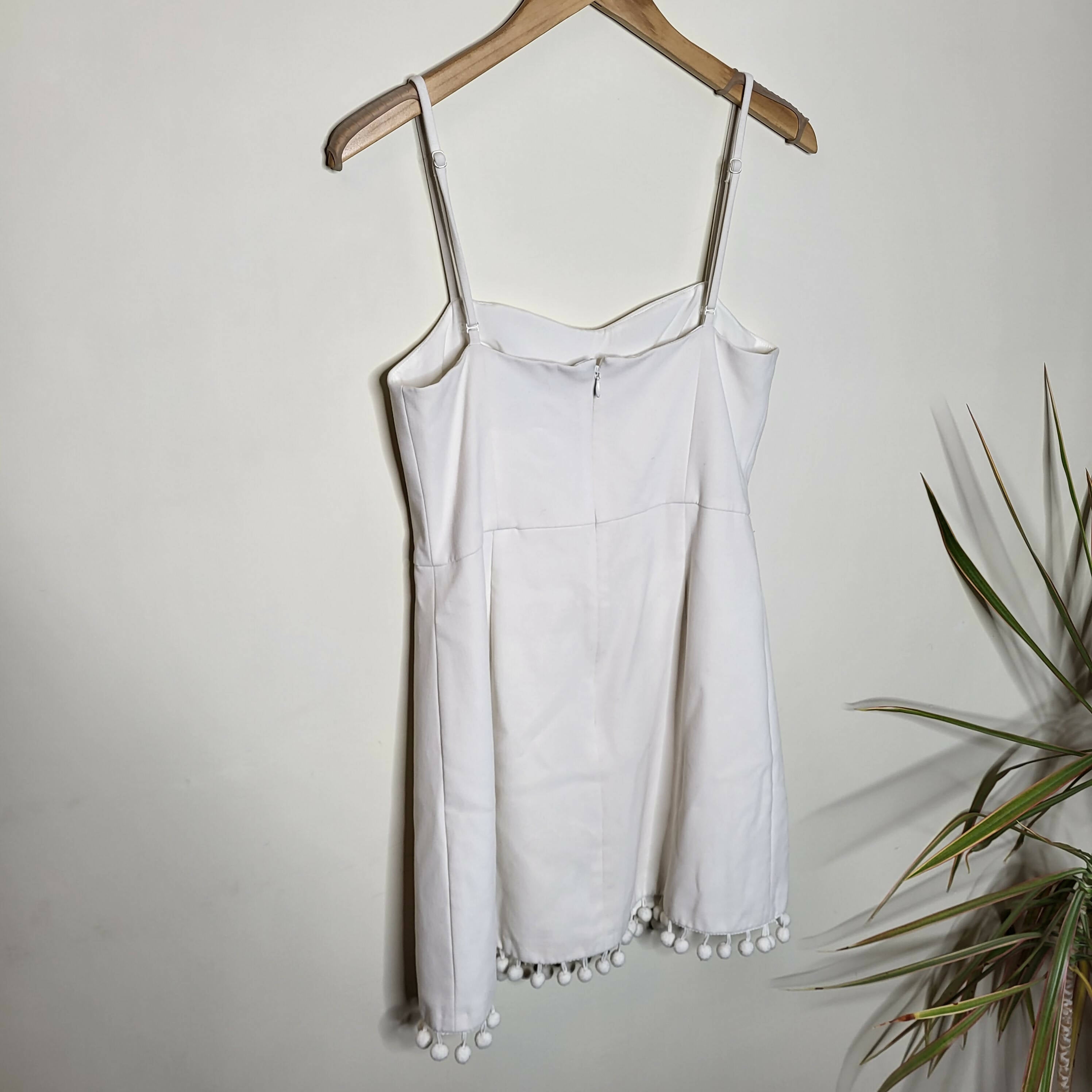 French Connection Whisper Pom Pom Strappy Dress