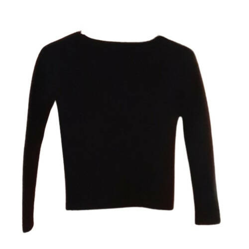 White + Warren Cashmere Slim Ribbed V-Neck - Black