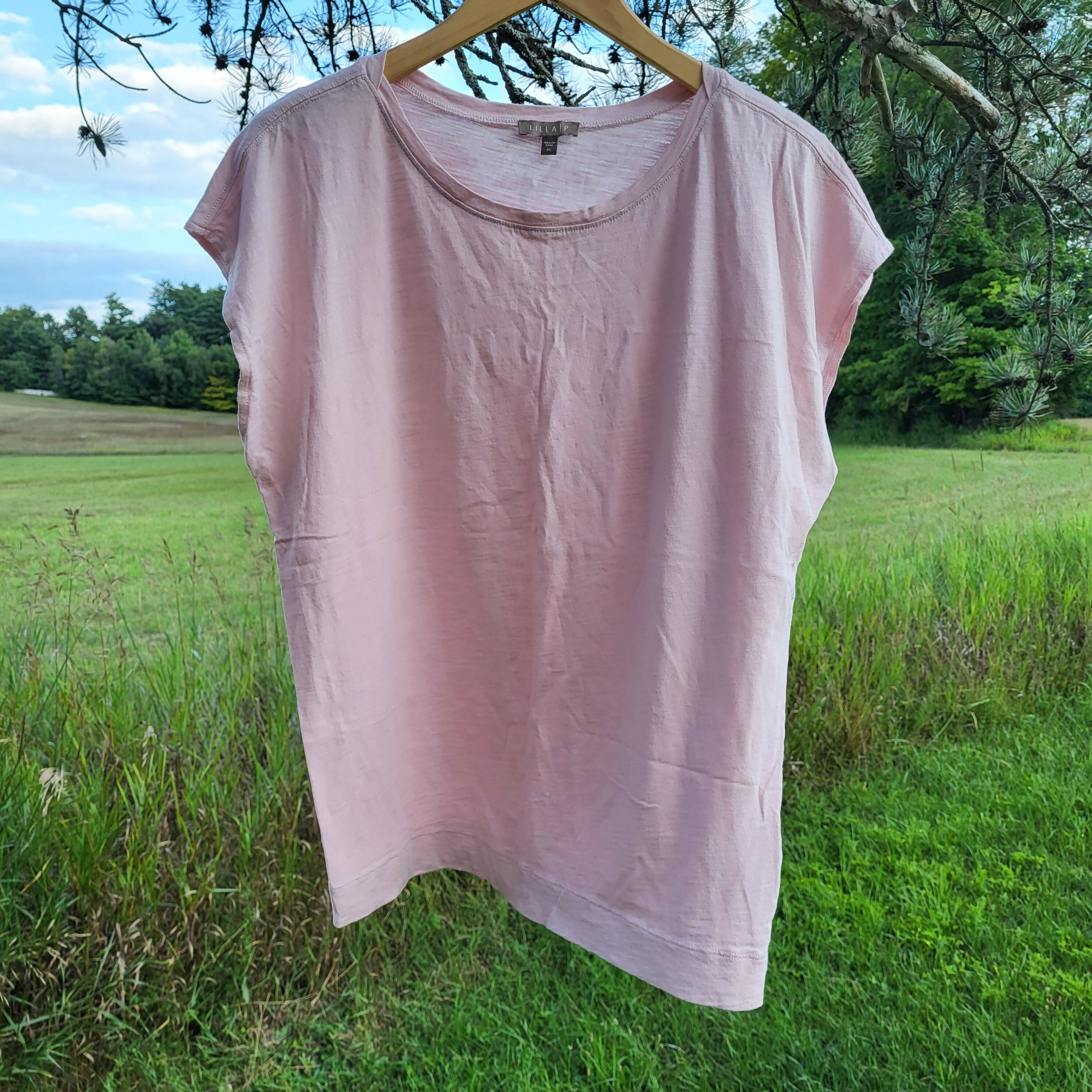 Lilla P Flame Modal Sleeveless Wedge Slit Neck in camellia