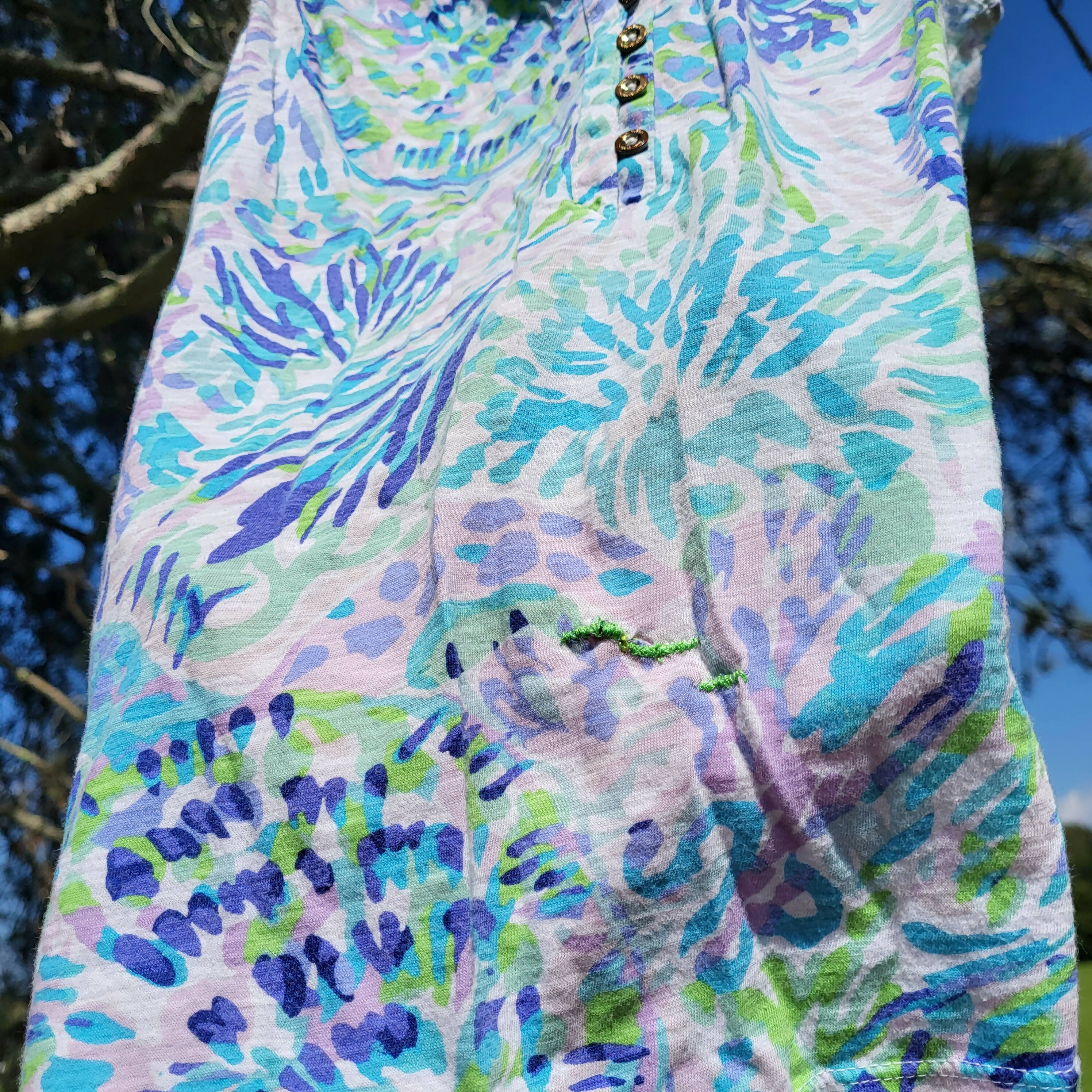 Lilly Pulitzer Essie Tank- Top - Shell - Blue Multi/Multi Shell - S