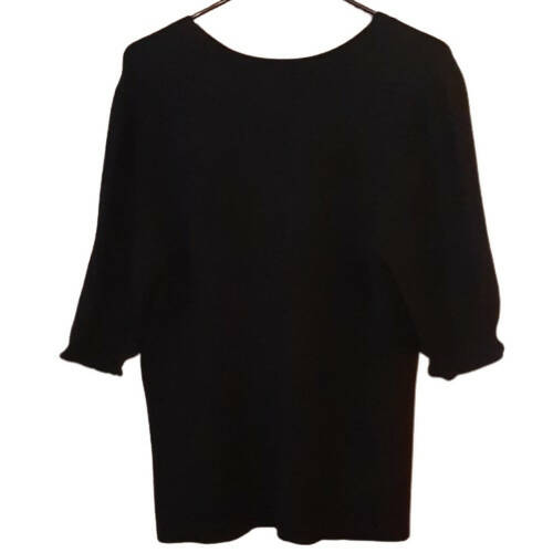 Lilla P Quarter Sleeve V-Neck Sweater - Black