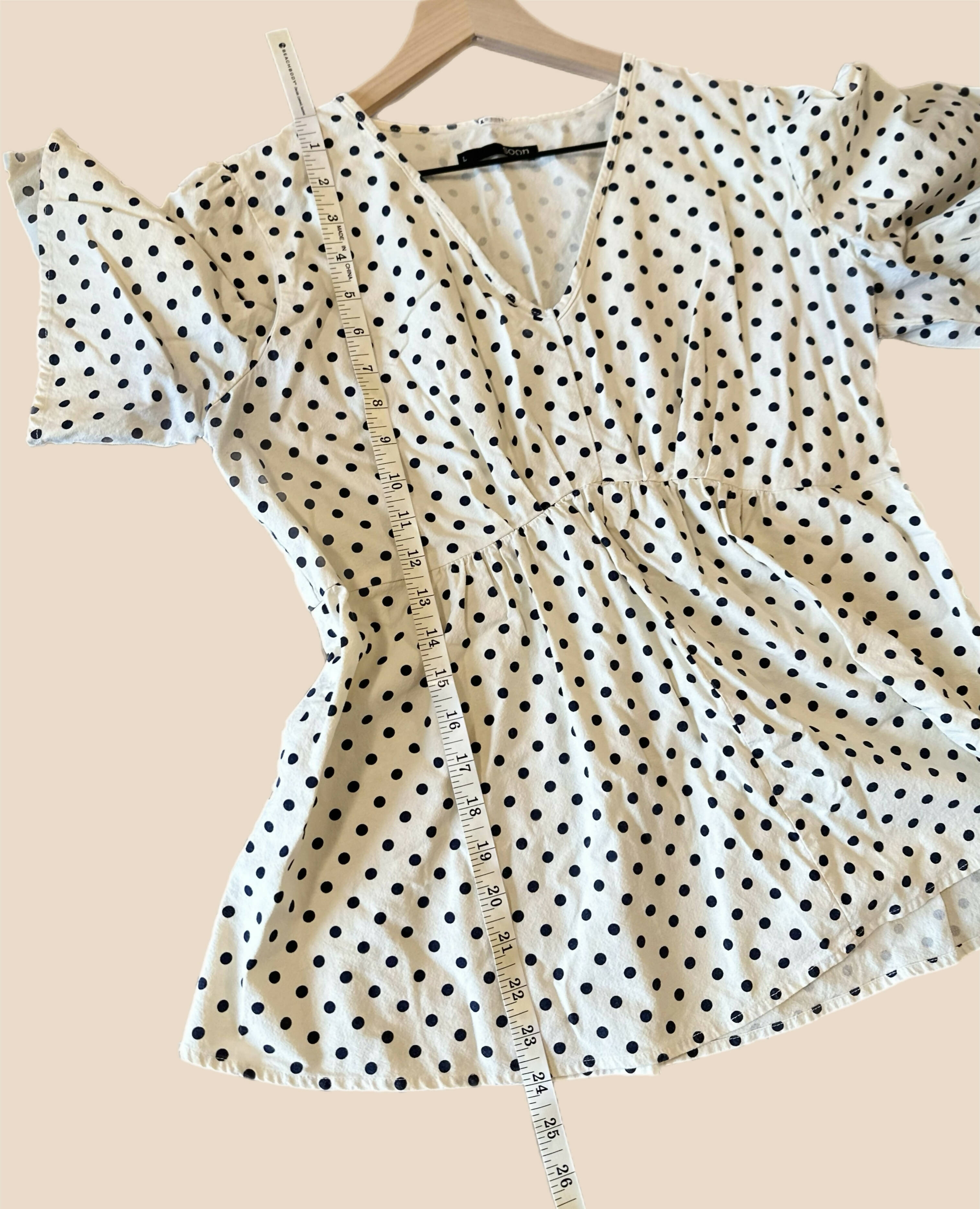 Soon Maternity Hani V-Neck Maternity Blouse - Polka Dot - White Multi/black Dot